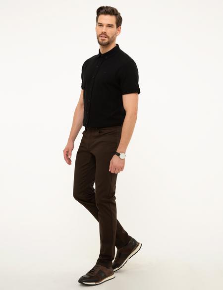 Kahverengi Slim Fit Kanvas Pantolon - 50200825028