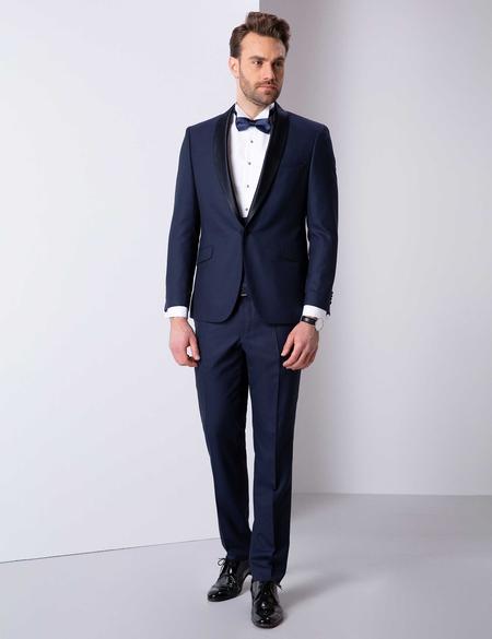 İndigo Yelekli Damatlık Smokin - 50201984017