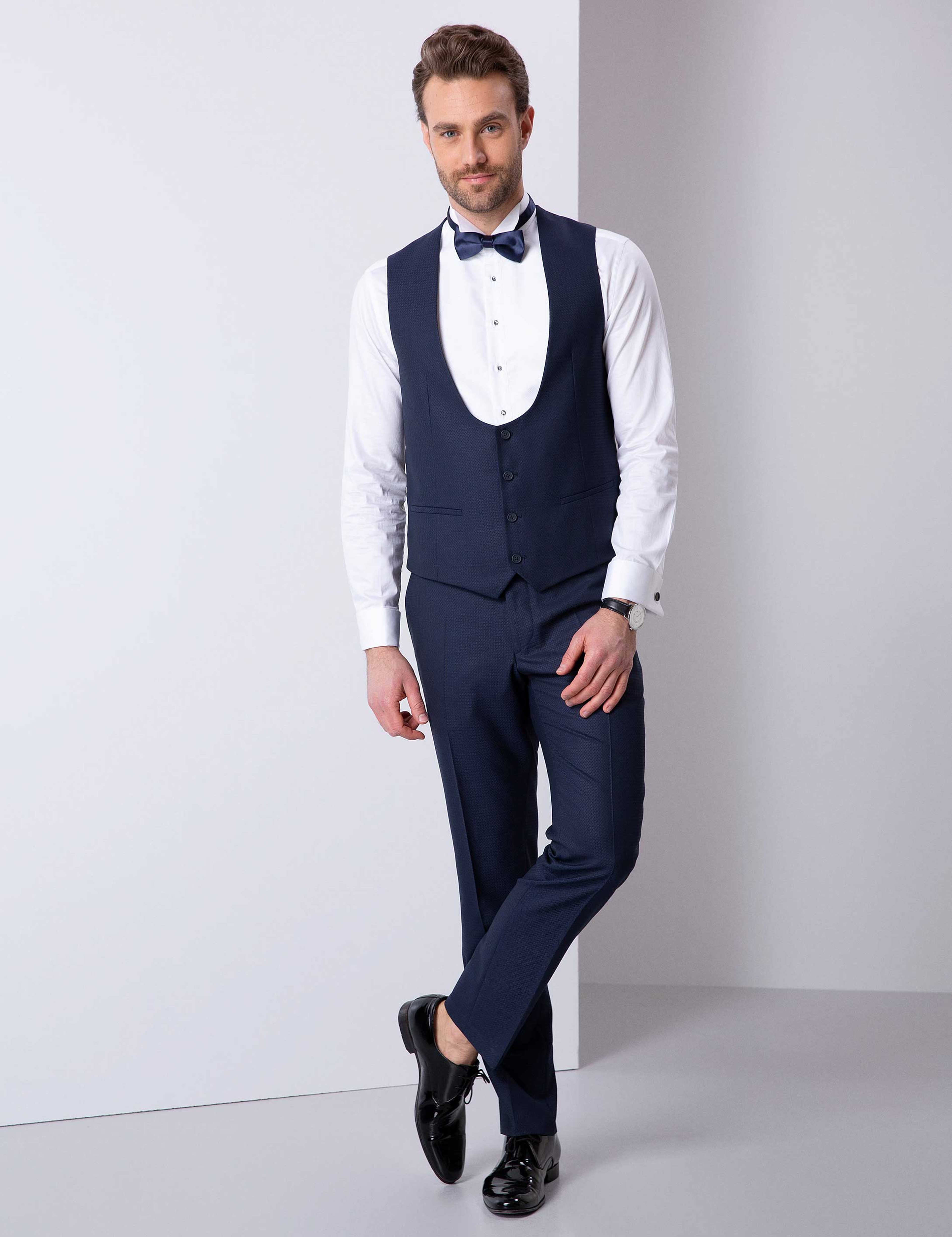 İndigo Yelekli Damatlık Smokin - Image 2
