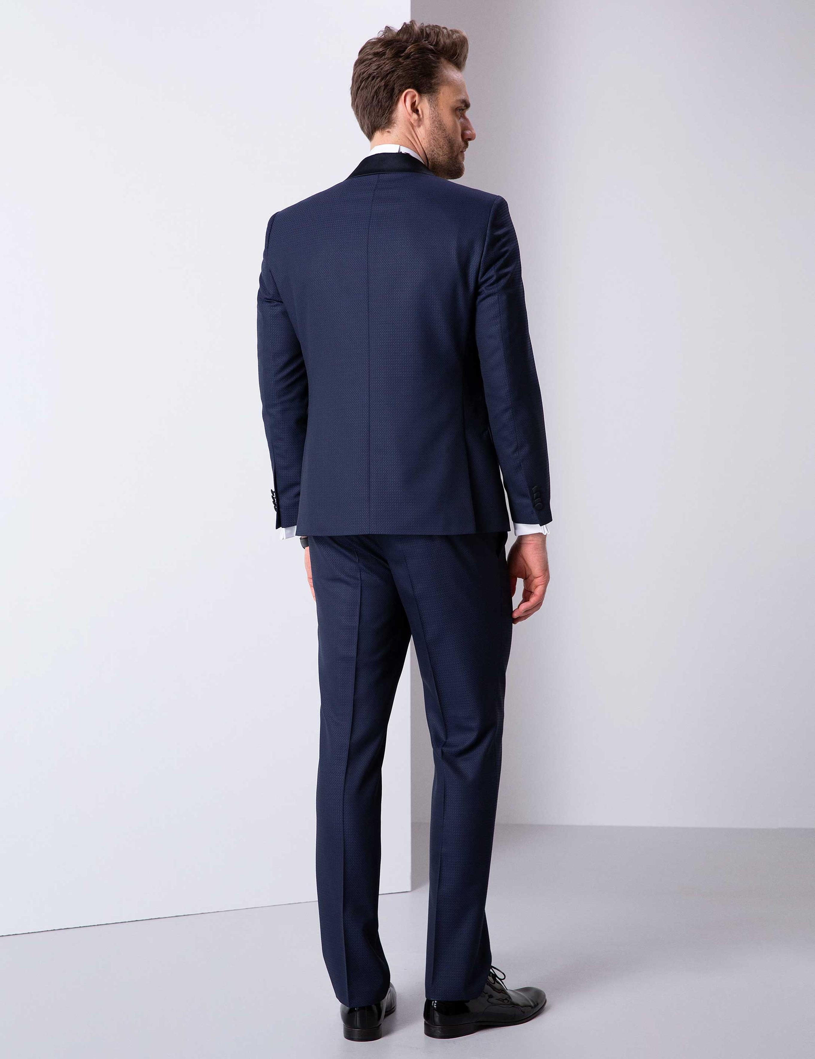 İndigo Yelekli Damatlık Smokin