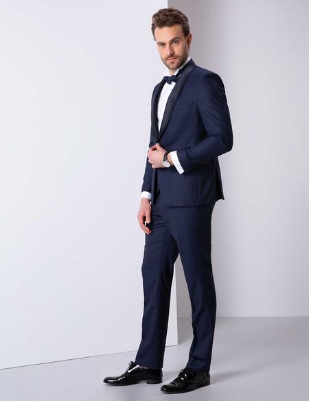 İndigo Yelekli Damatlık Smokin - 50201984017