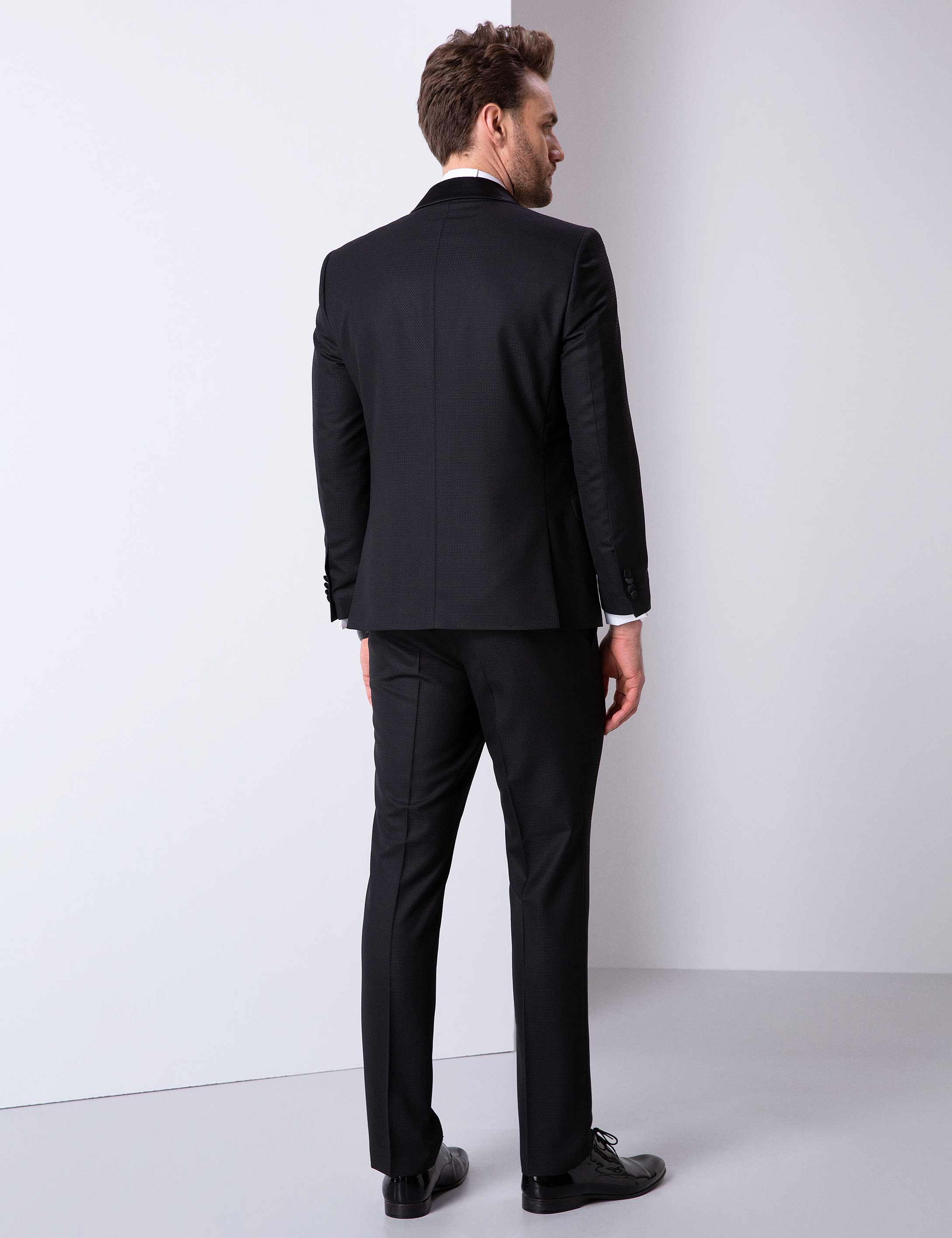 Siyah Slim Fit Smokin - Image 4
