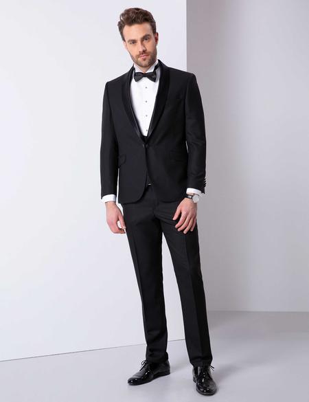 Siyah Slim Fit Smokin - 50201984038