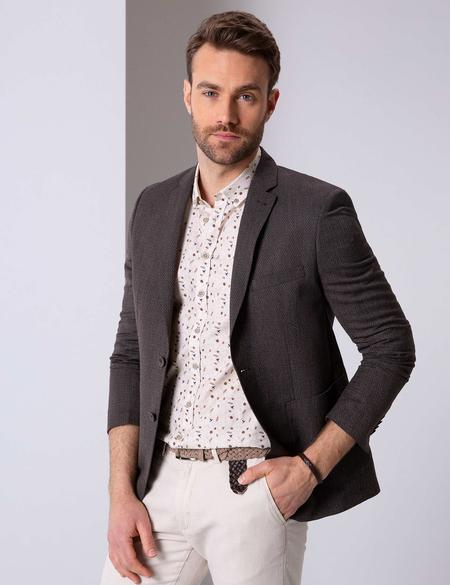 Kahverengi Slim Fit Ceket - 50201996050