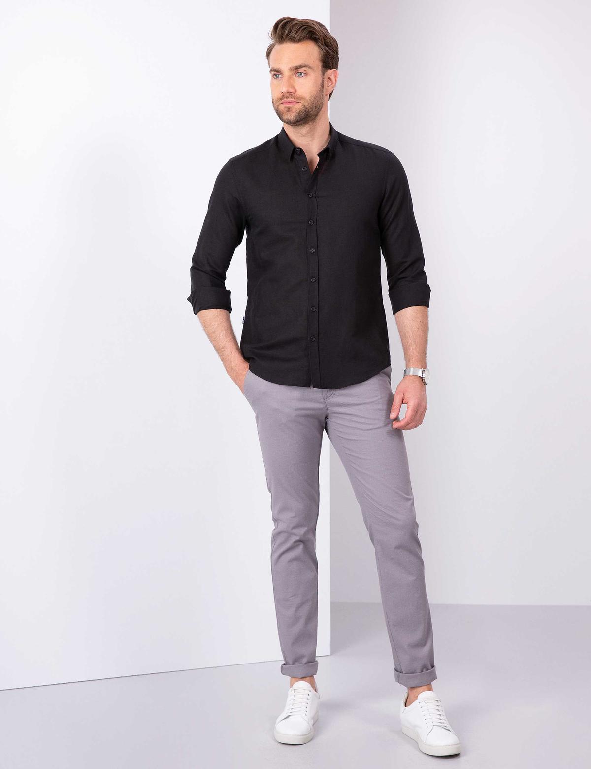 Siyah Slim Fit Gömlek - 50202802097