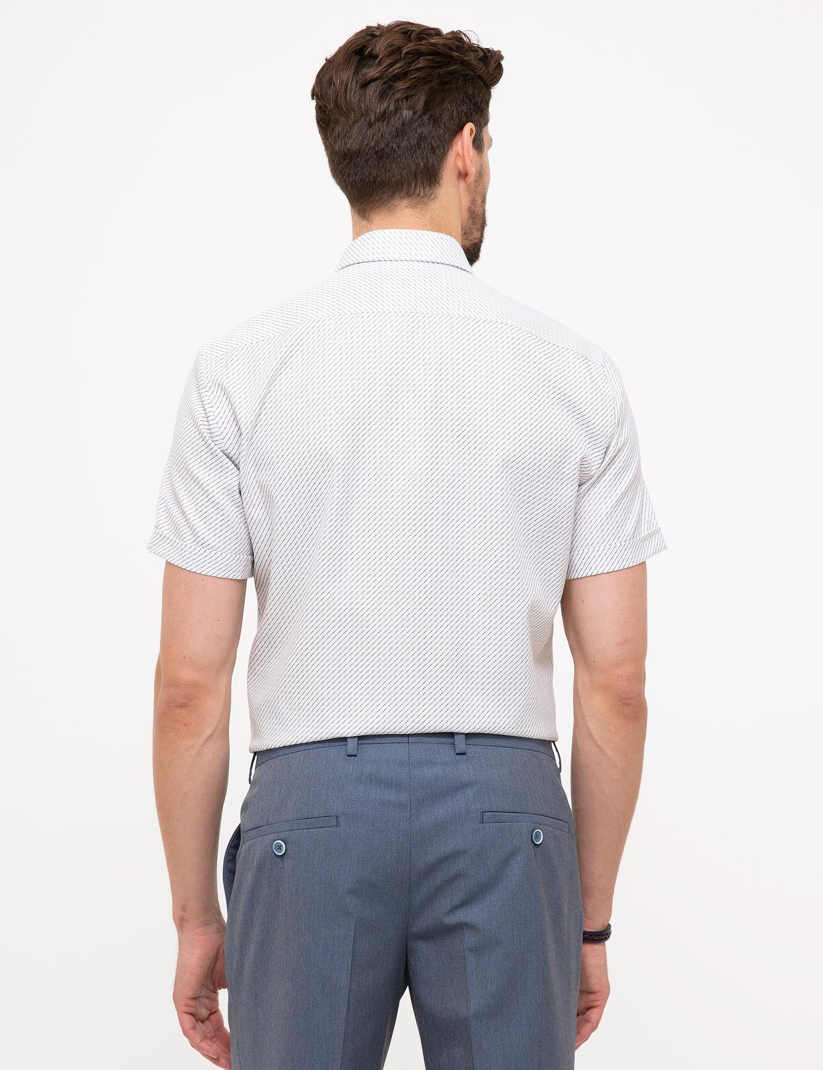 Açık Gri Regular Fit Kısa Kollu Gömlek - 50203482006