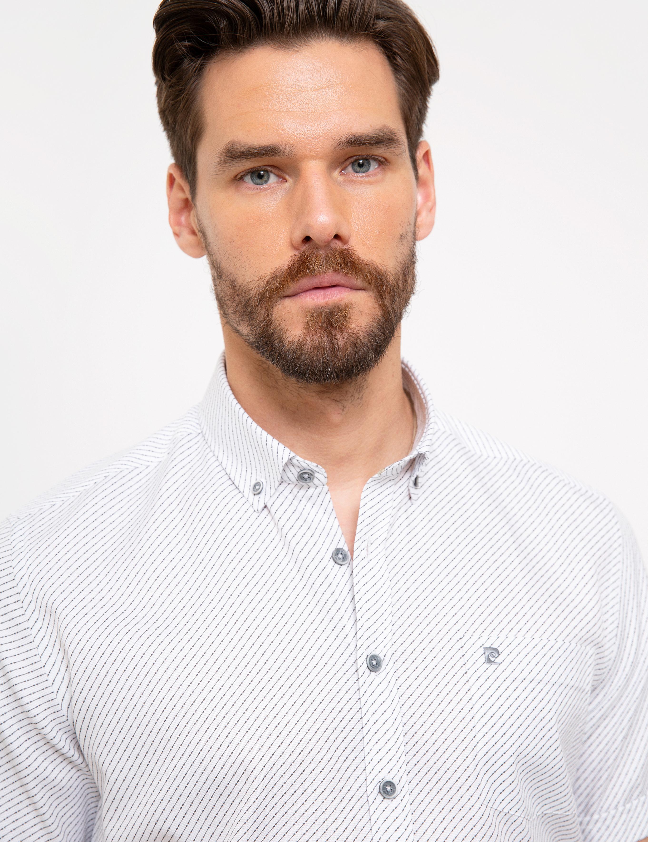 Açık Gri Regular Fit Kısa Kollu Gömlek