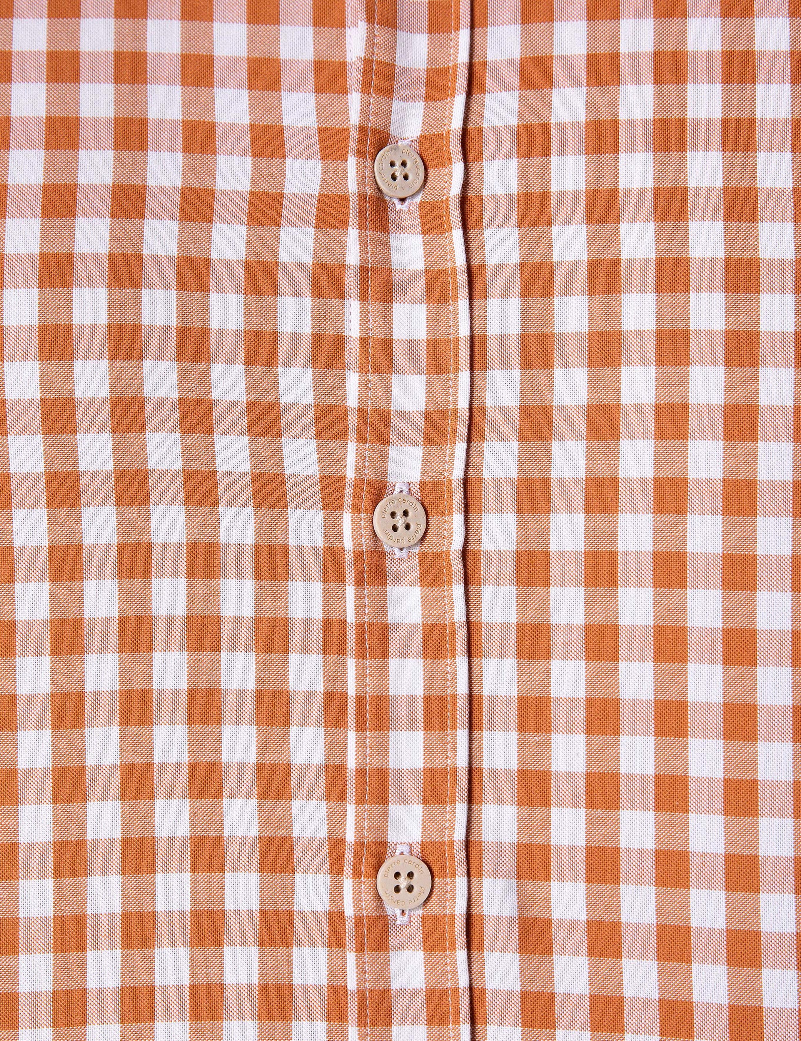 Turuncu Slim Fit Uzun Kollu Gömlek