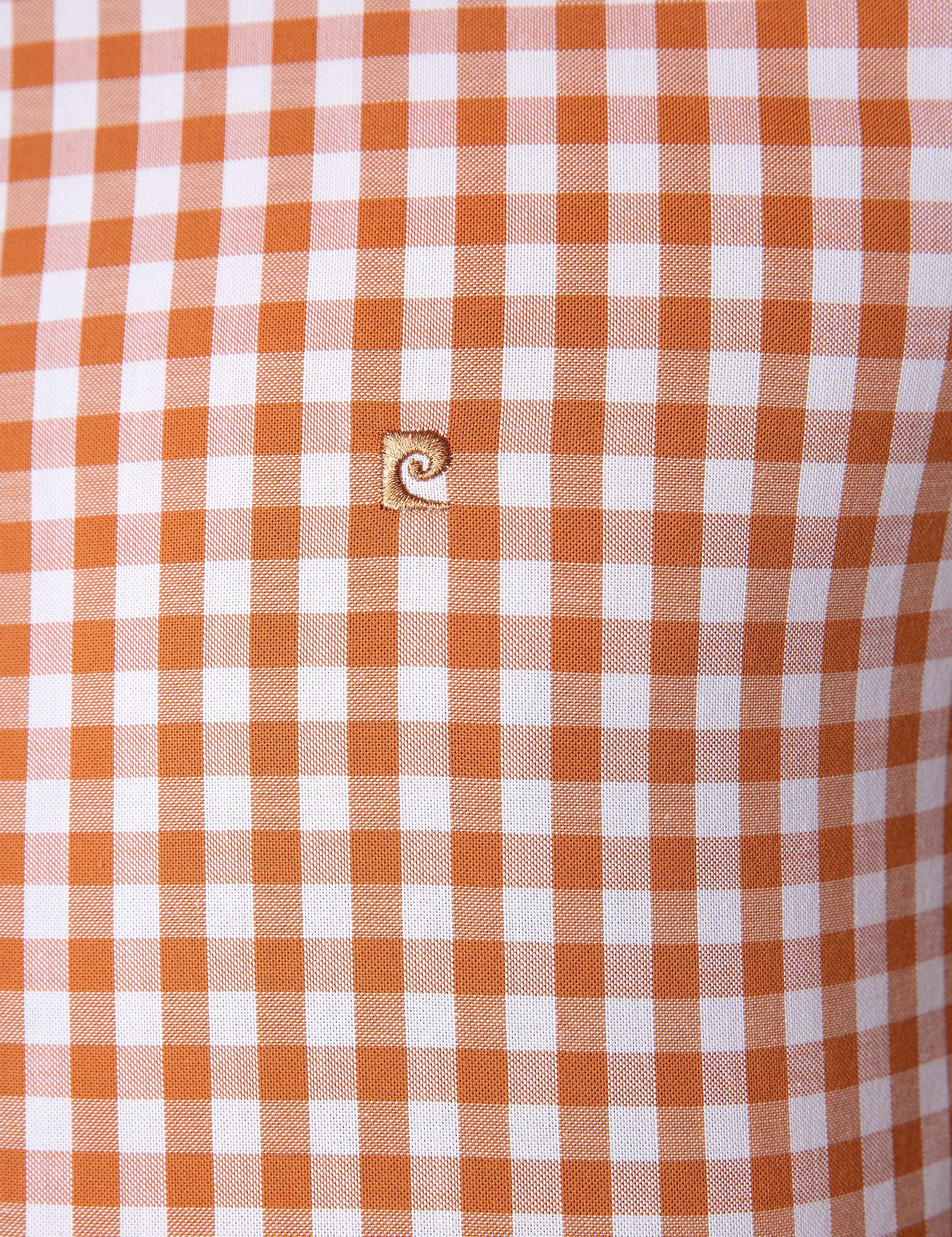 Turuncu Slim Fit Uzun Kollu Gömlek