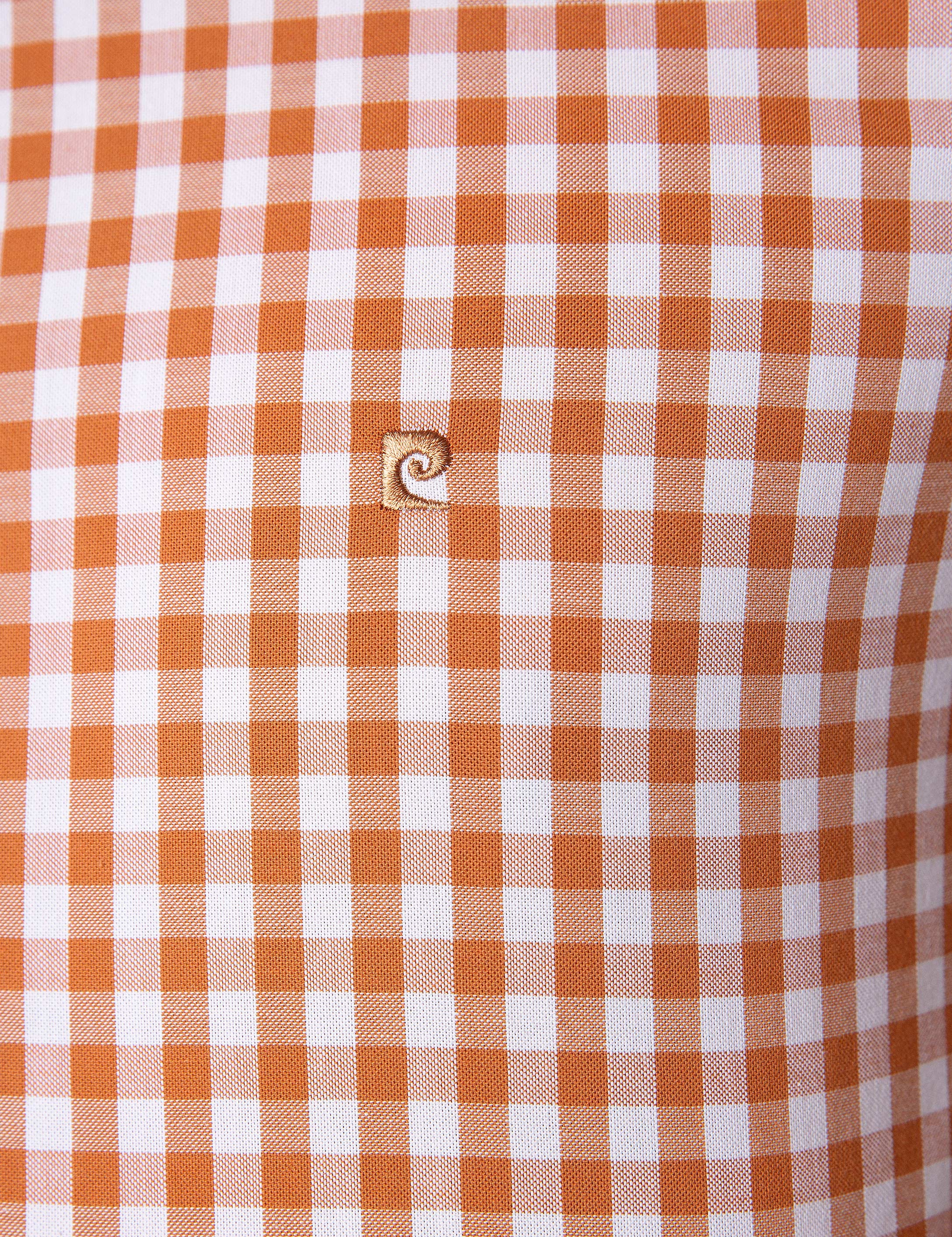Turuncu Slim Fit Uzun Kollu Gömlek - Image 4