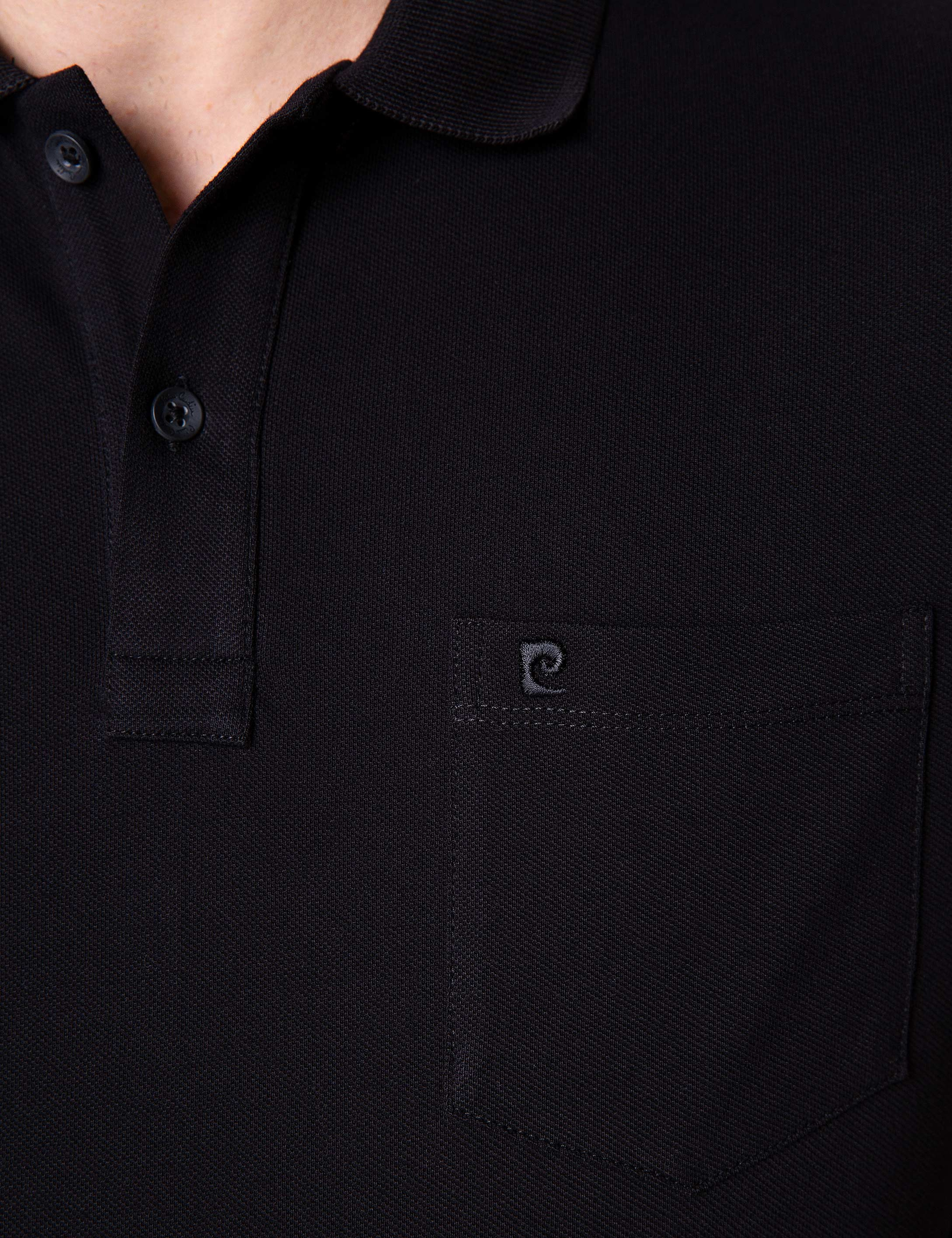 Siyah Regular Fit Basic Polo Yaka T-Shirt