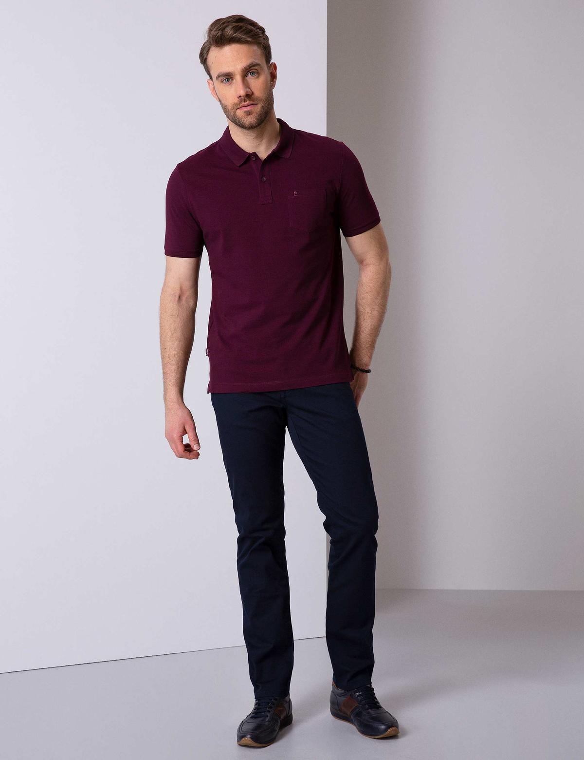 Bordo Regular Fit Basic Polo Yaka T-Shirt - 50204835028