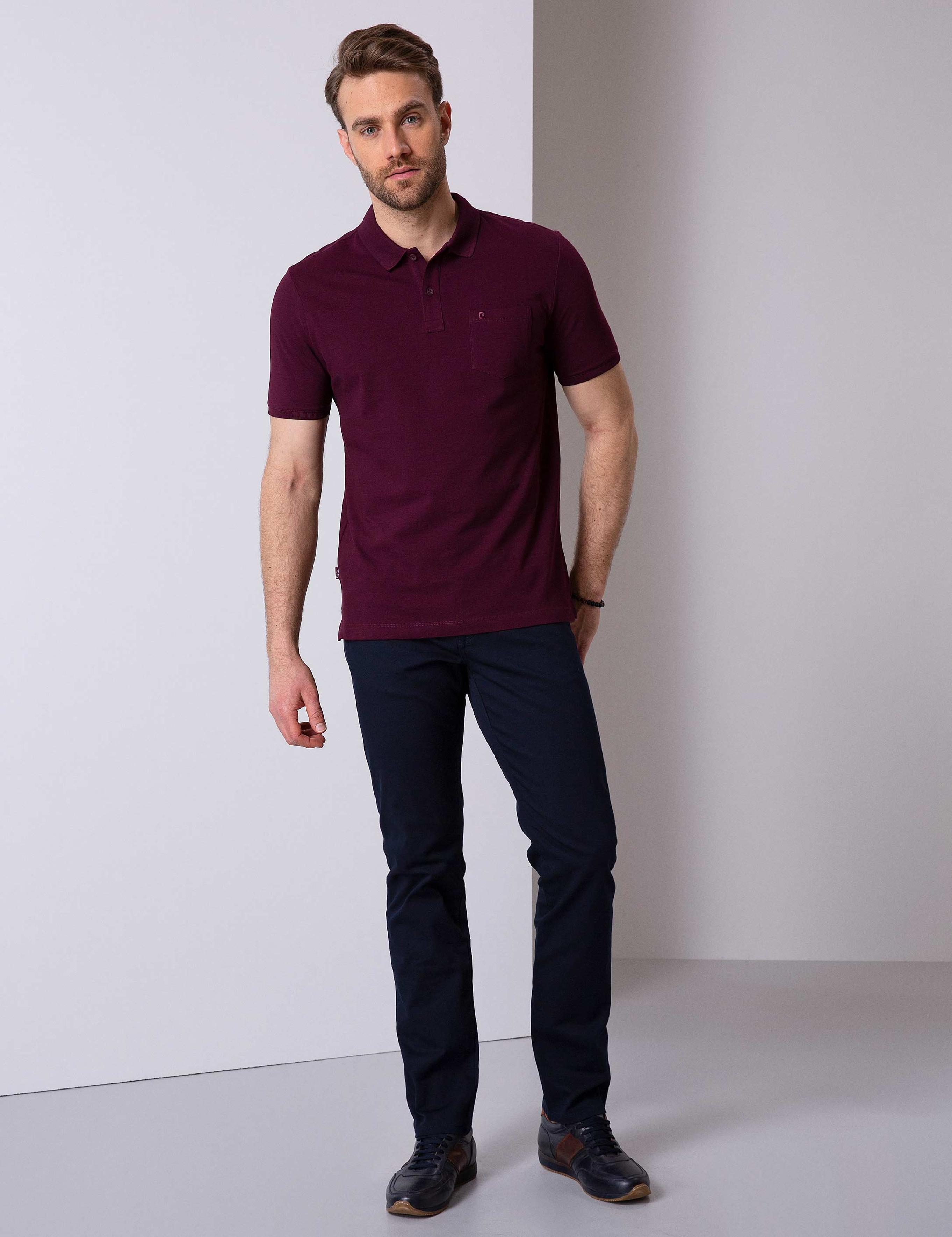 Bordo Regular Fit Basic Polo Yaka T-Shirt