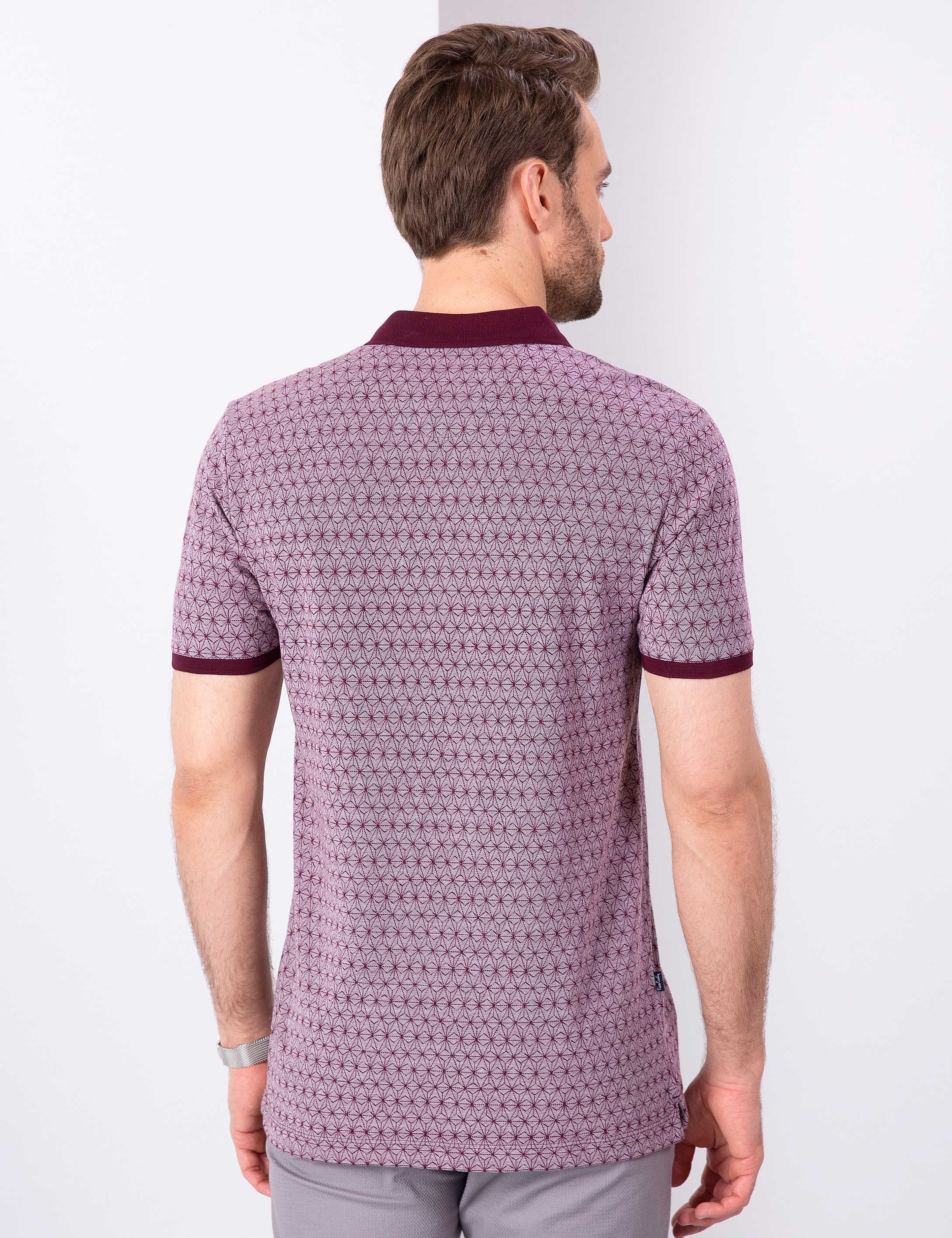 Bordo Slim Fit Polo Yaka T-Shirt - Image 3