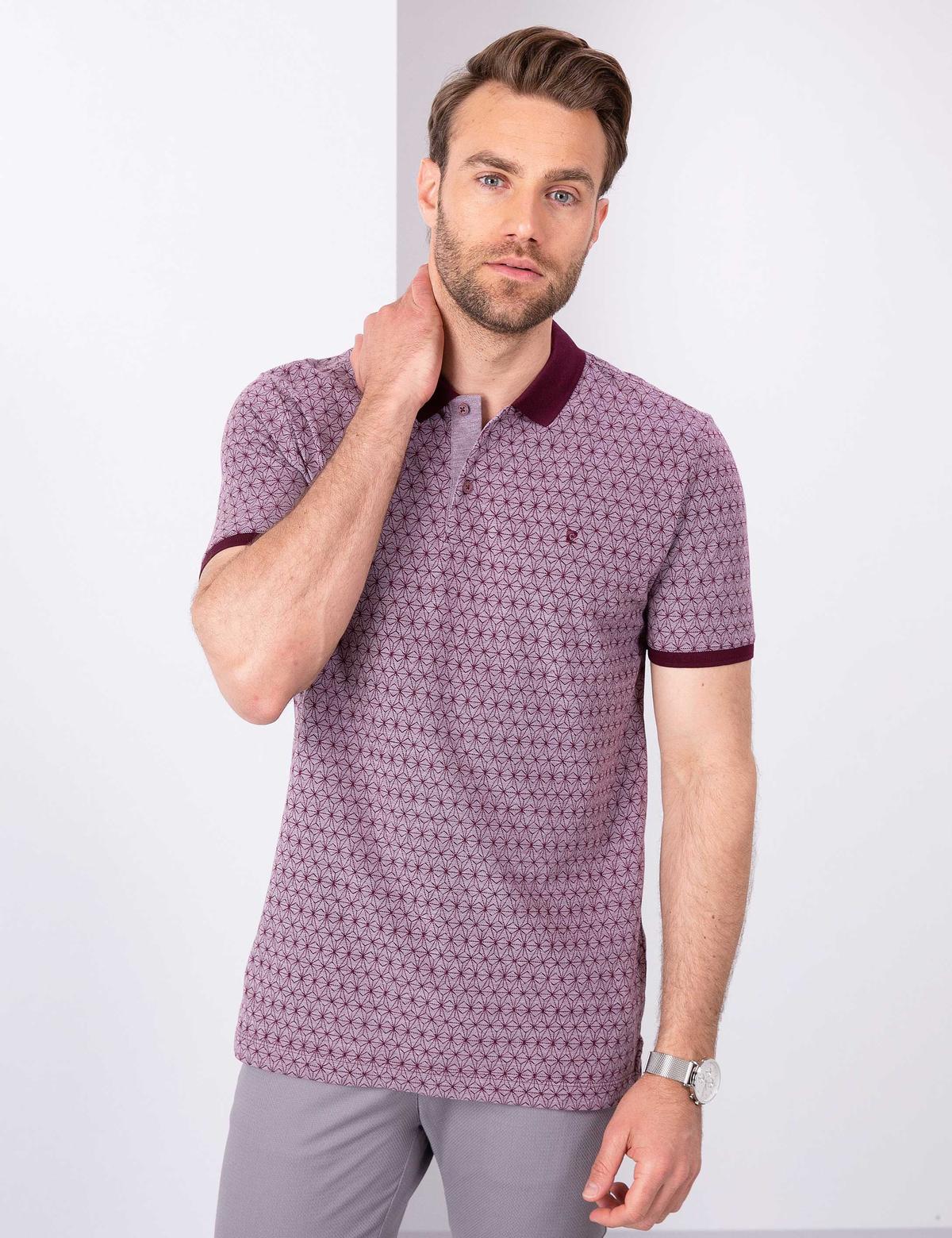 Bordo Slim Fit Polo Yaka T-Shirt - 50204376015