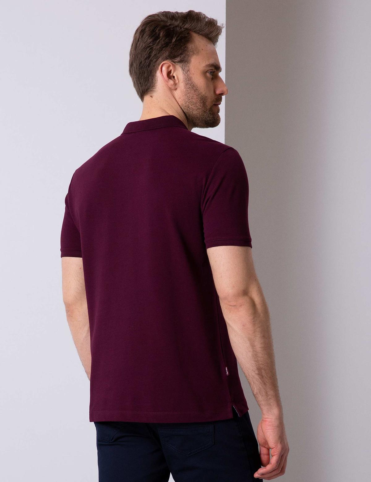Bordo Regular Fit Basic Polo Yaka T-Shirt - 50204835028