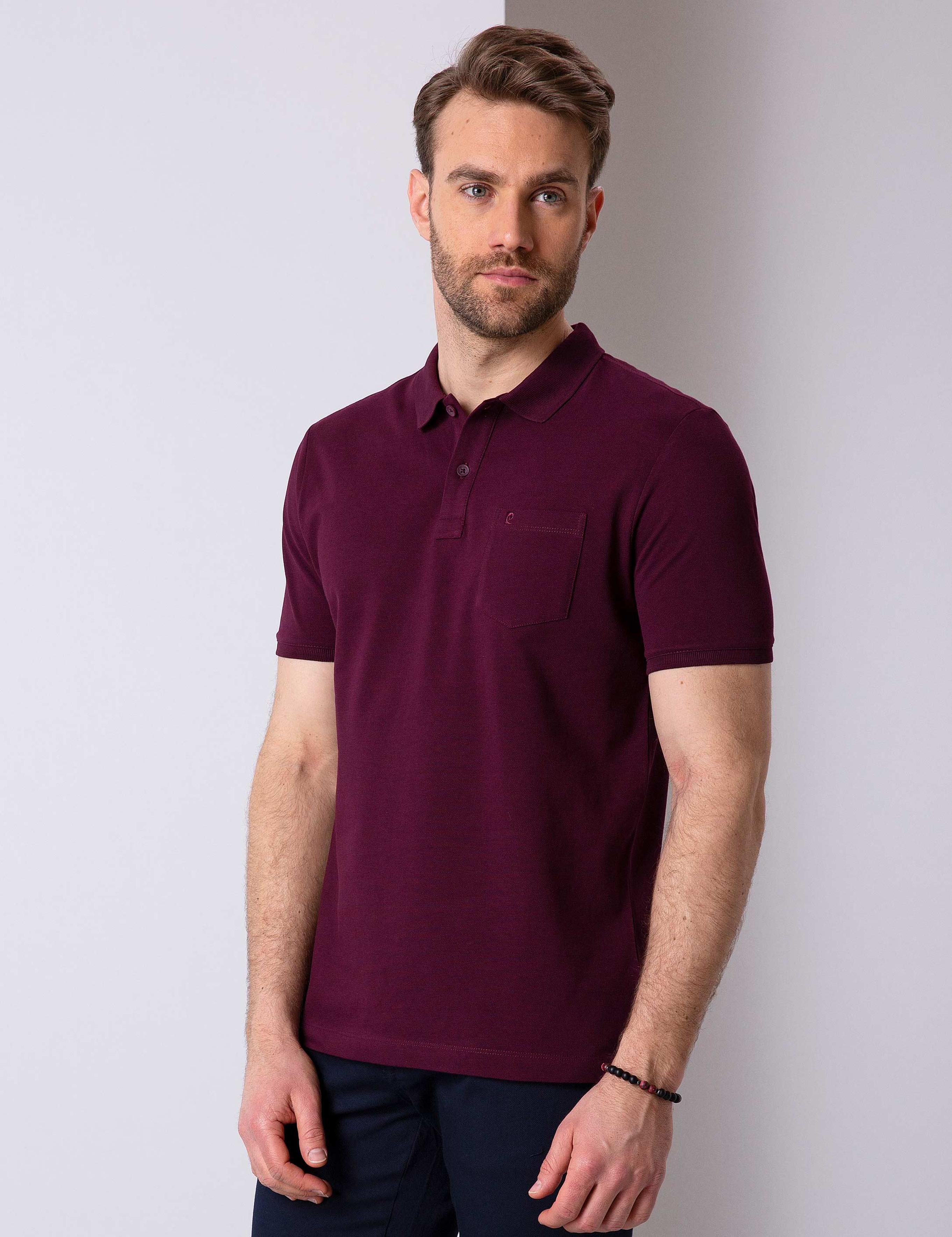 Bordo Regular Fit Basic Polo Yaka T-Shirt
