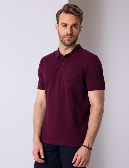 Bordo Regular Fit Basic Polo Yaka T-Shirt - 50204835028