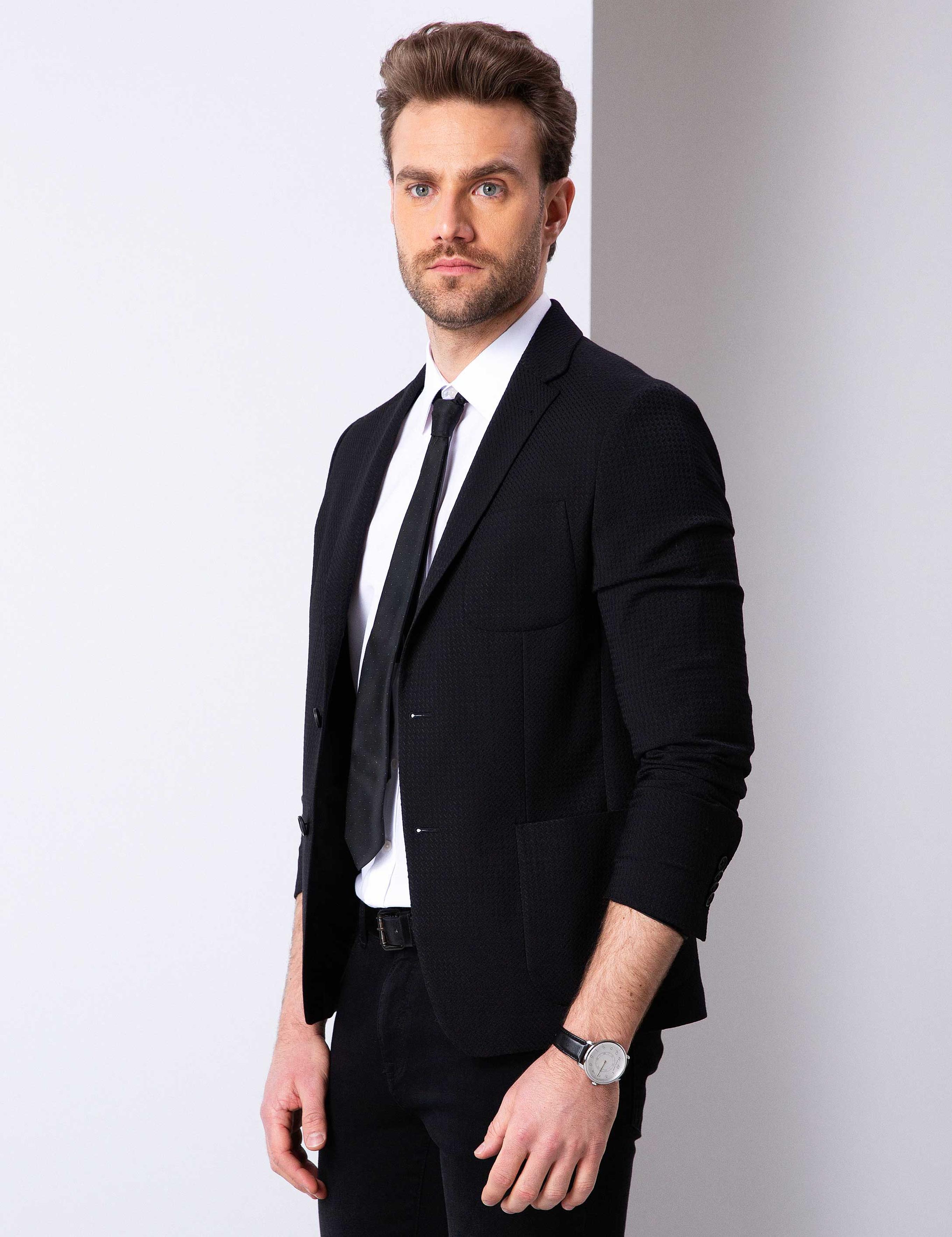 Siyah Ekstra Slim Fit Ceket