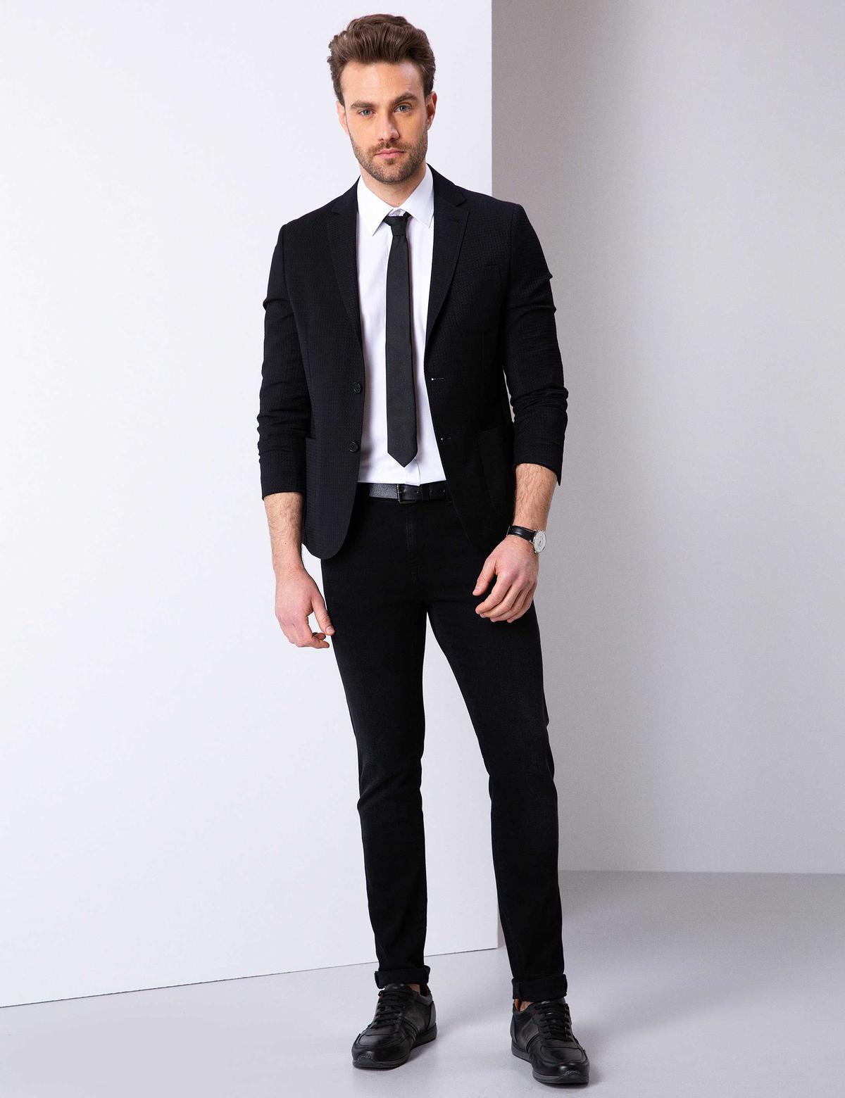 Siyah Ekstra Slim Fit Ceket - 50205393068