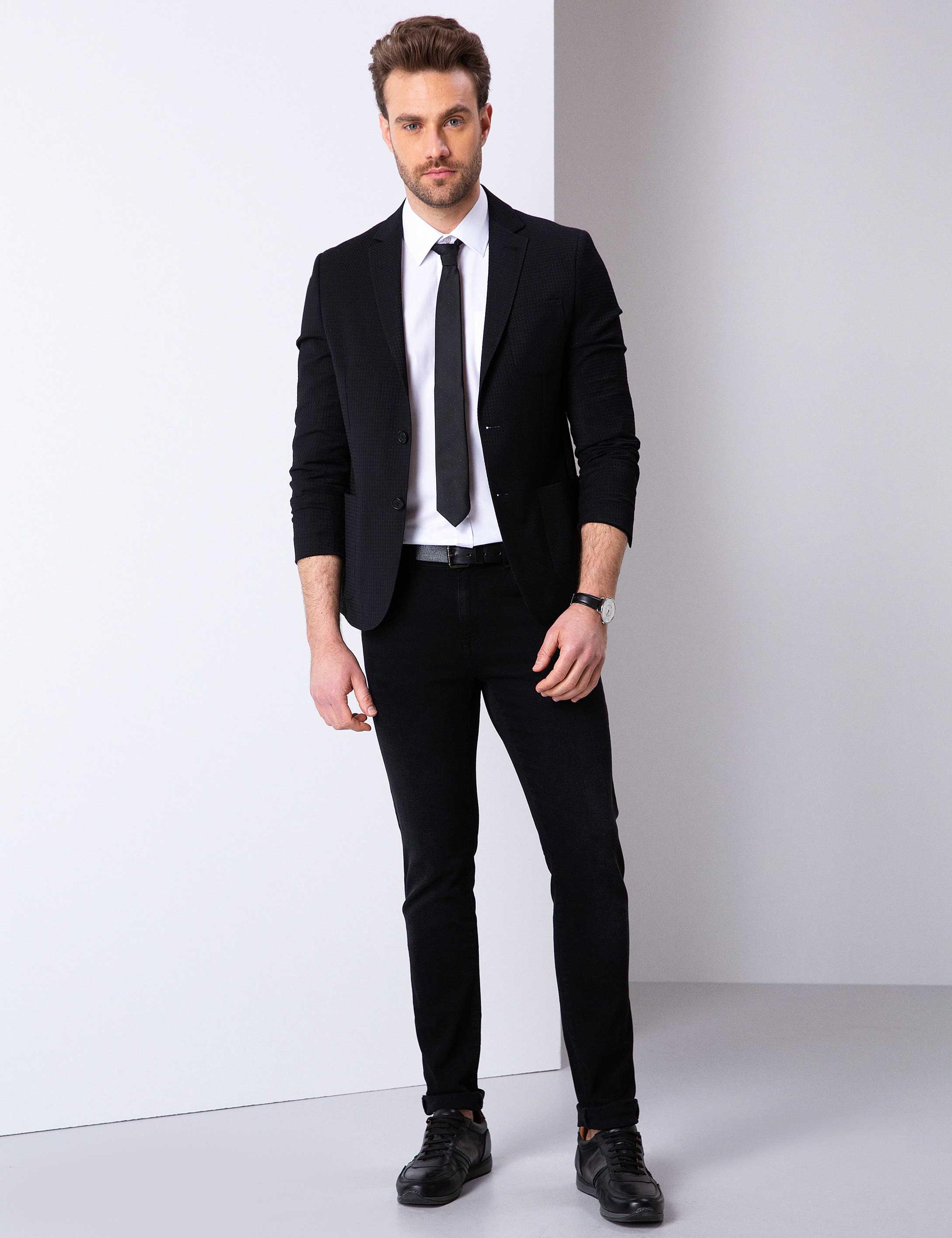 Siyah Ekstra Slim Fit Ceket