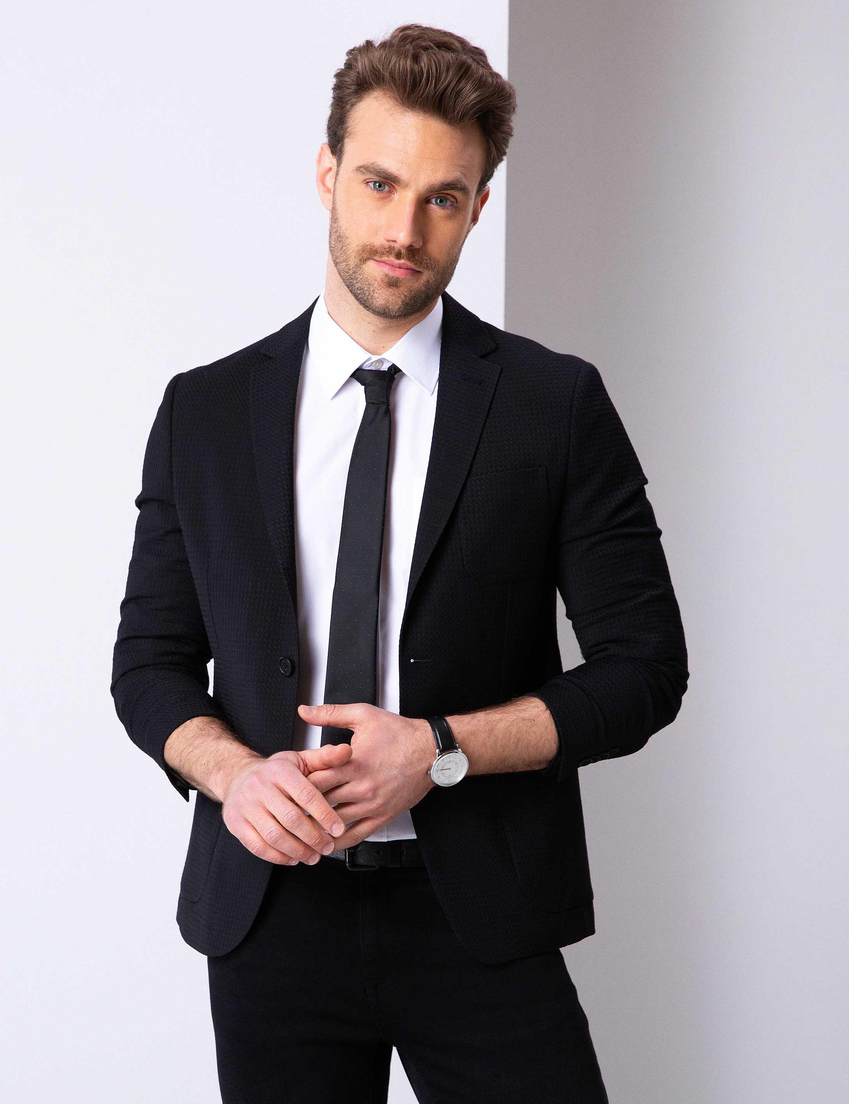 Siyah Ekstra Slim Fit Ceket