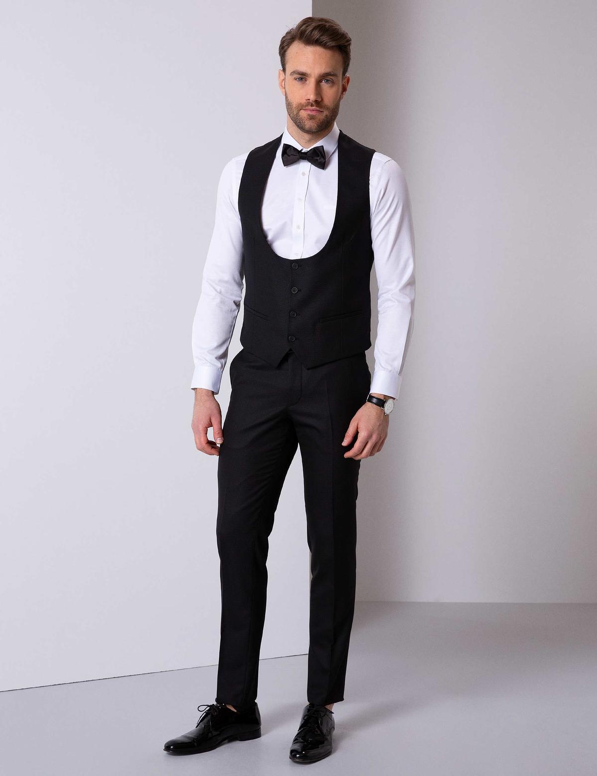 Siyah Yelekli Damatlık Smokin - 50205410030