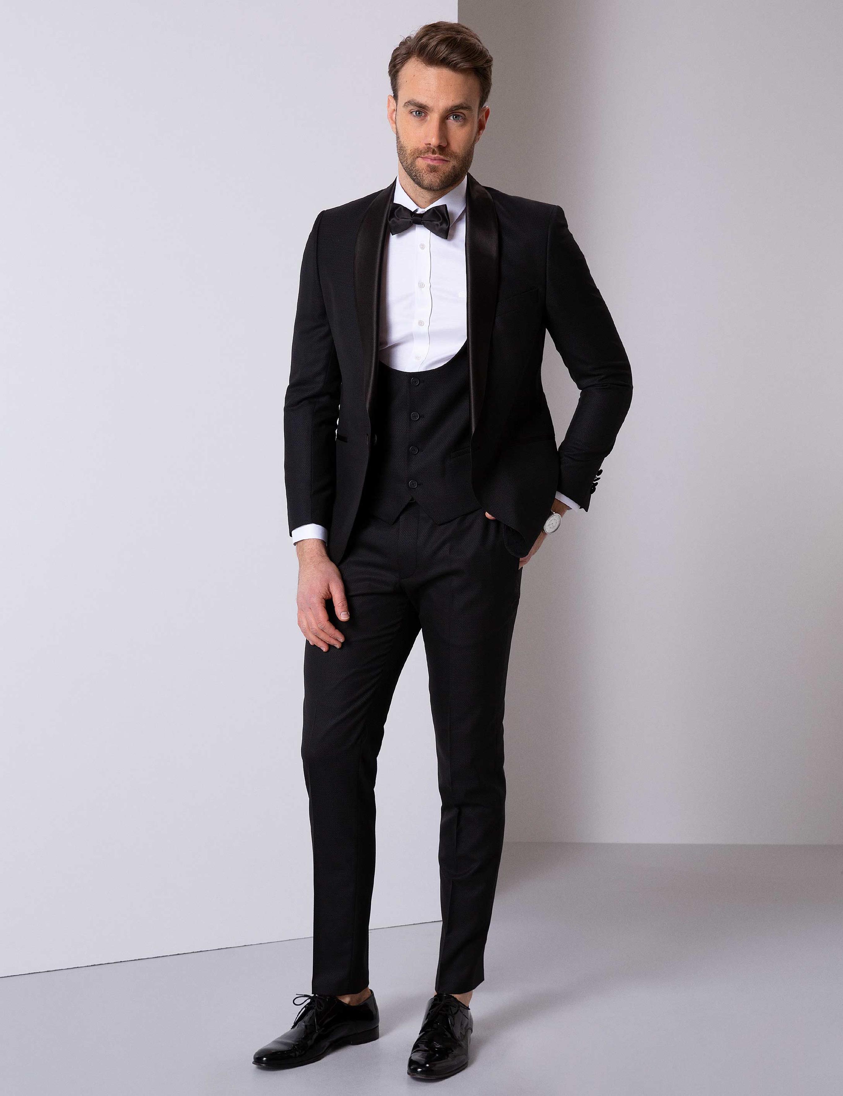 Siyah Yelekli Damatlık Smokin