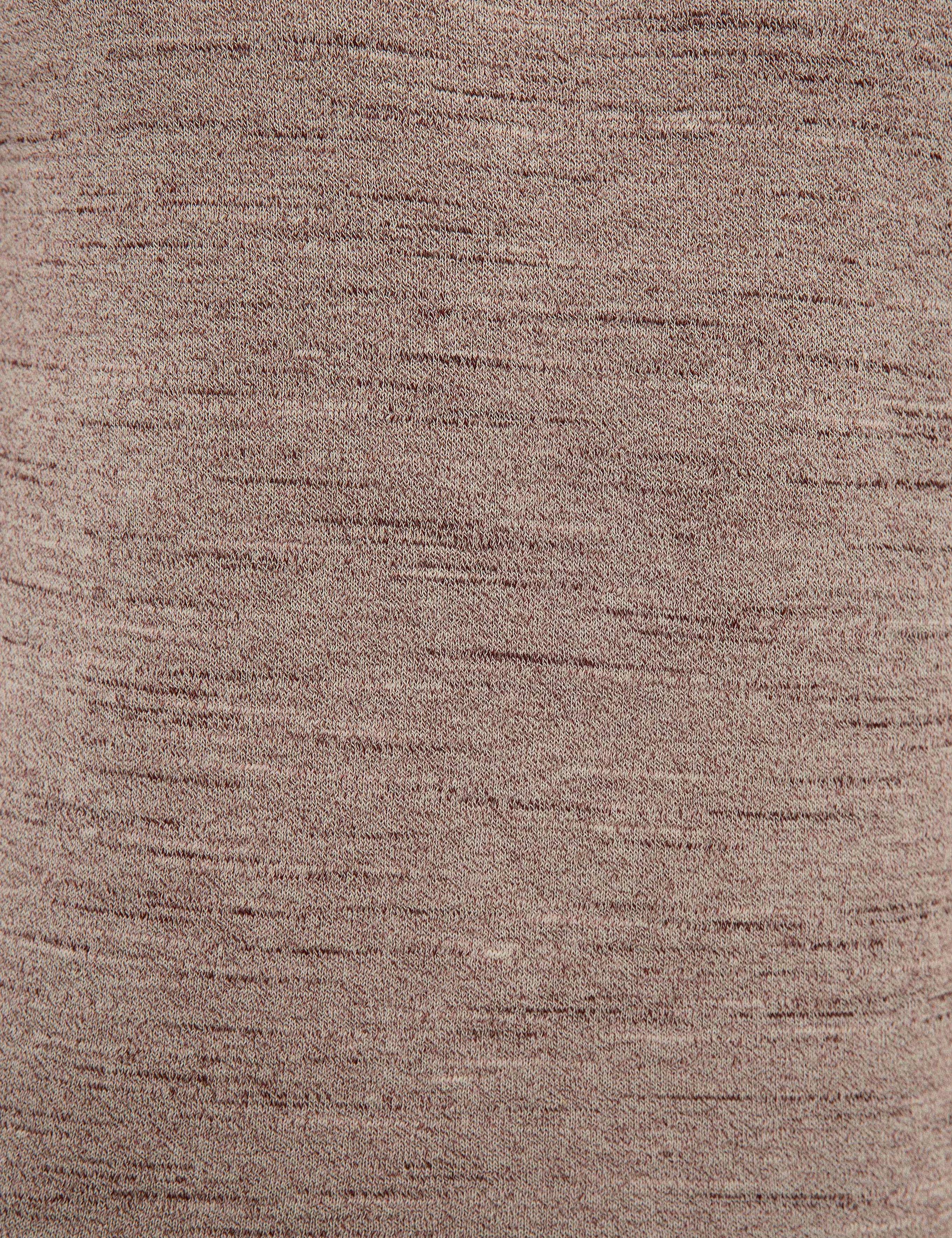 Gül Kurusu Slim Fit Bisiklet Yaka Triko Tişört