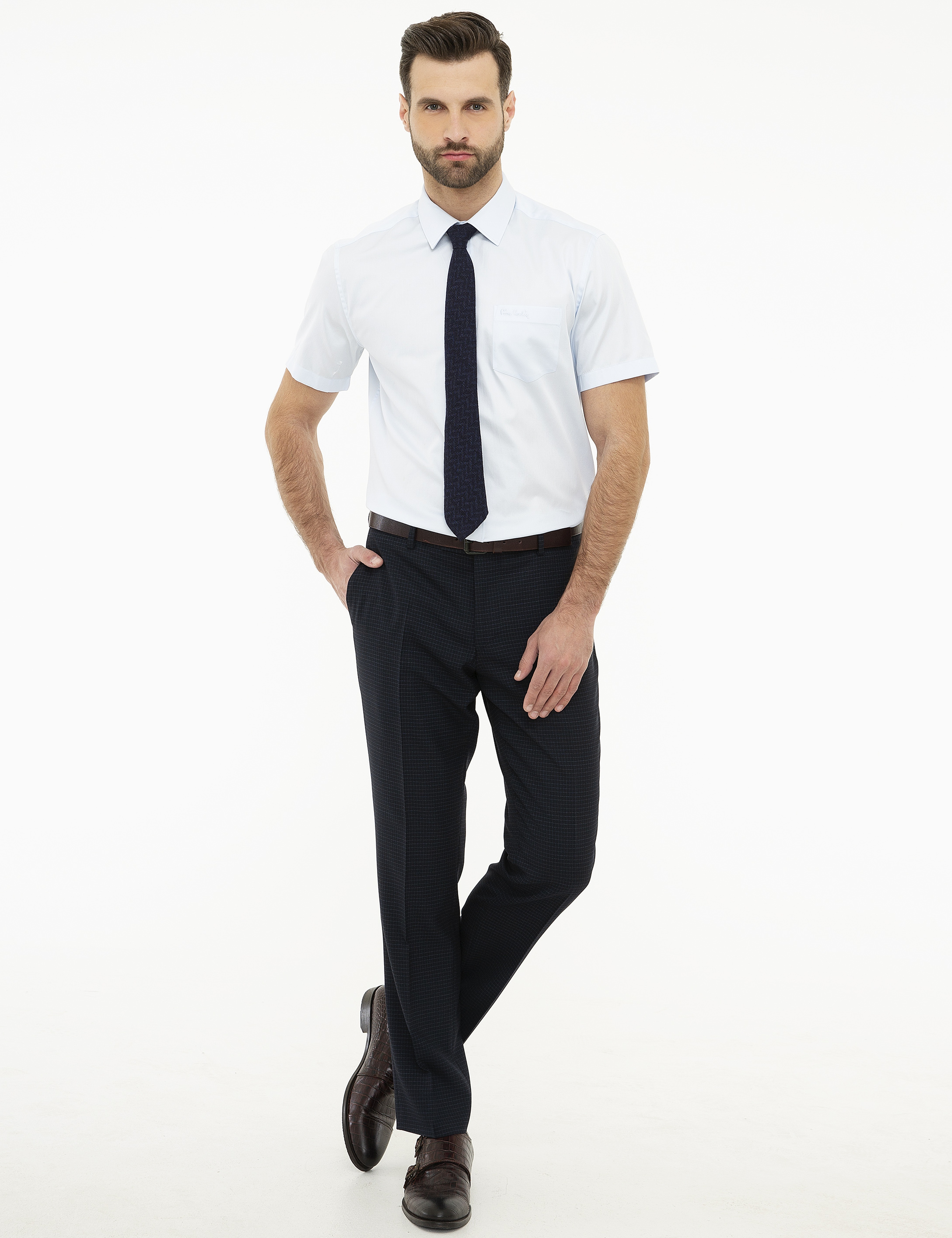 Açık Mavi Regular Fit Kısa Kollu Gömlek - Image 4