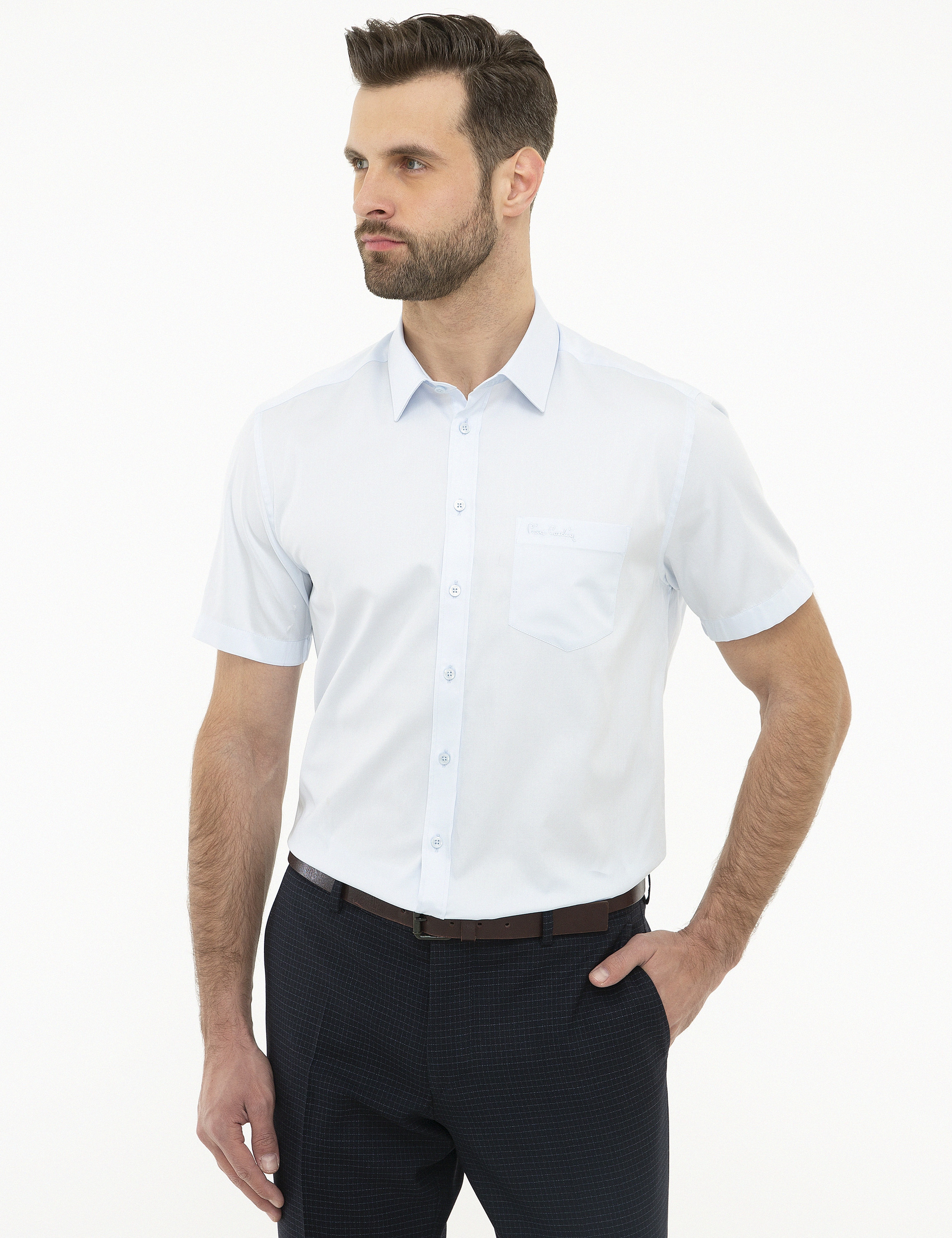 Açık Mavi Regular Fit Kısa Kollu Gömlek - Image 1