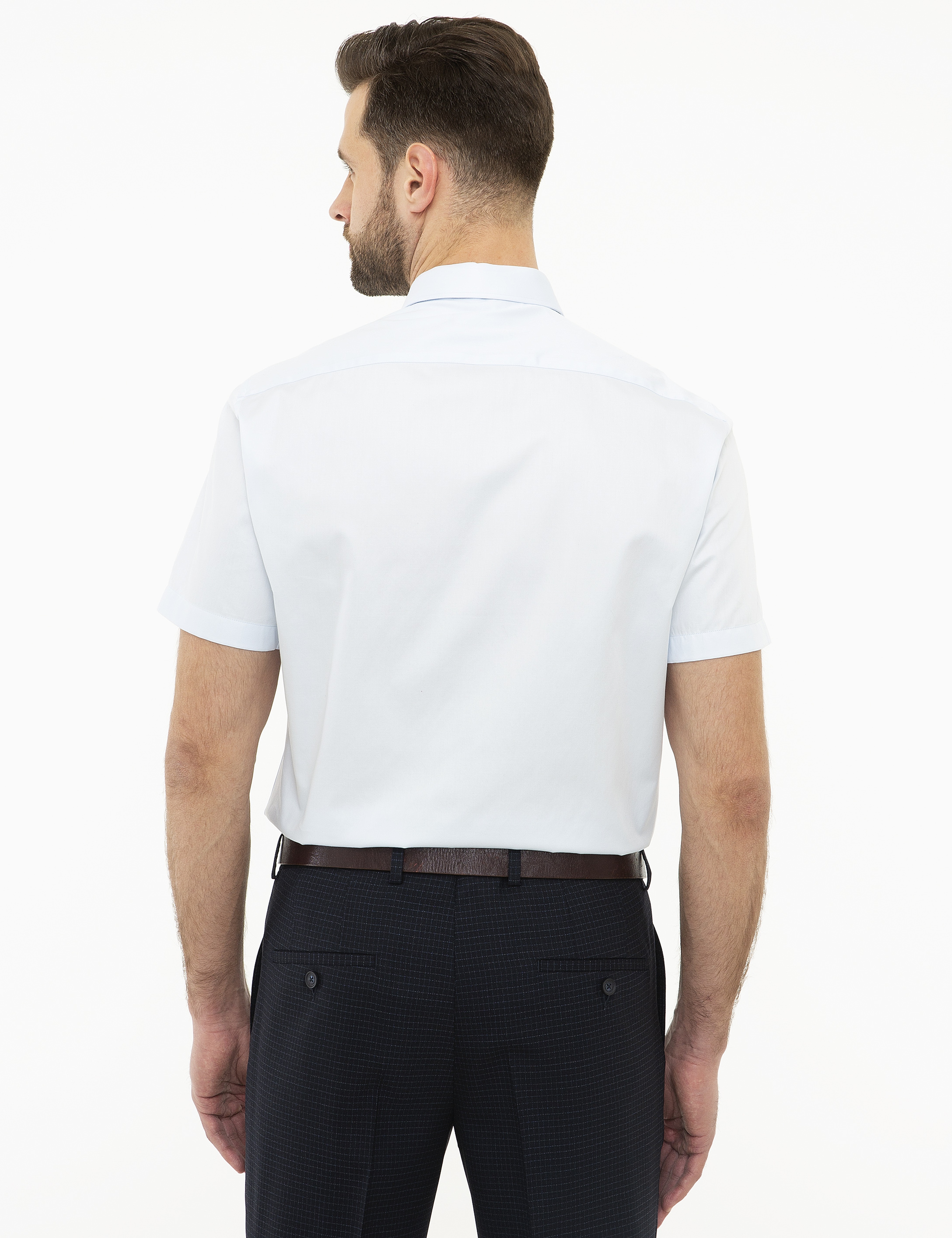 Açık Mavi Regular Fit Kısa Kollu Gömlek - Image 3