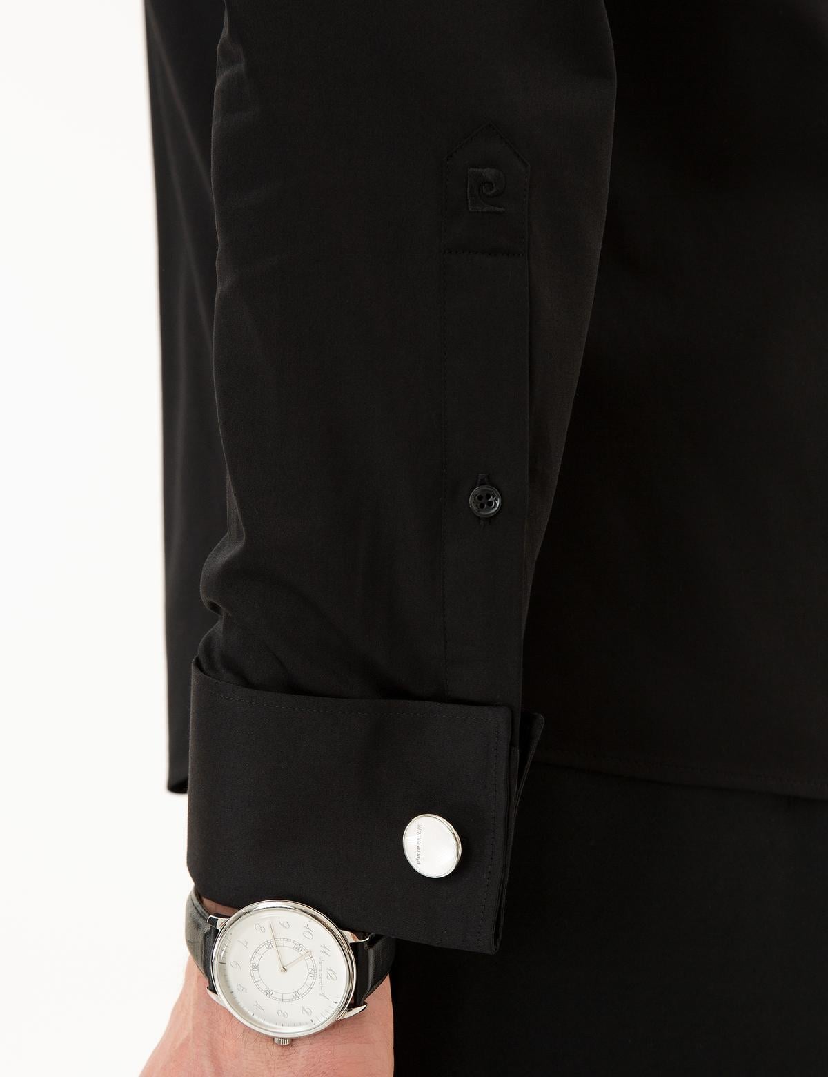 Siyah Slim Fit Smokin Gömlek - 50223104016