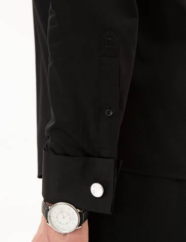 Siyah Slim Fit Smokin Gömlek
