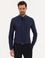 Lacivert Slim Fit Uzun Kollu Basic Gömlek
