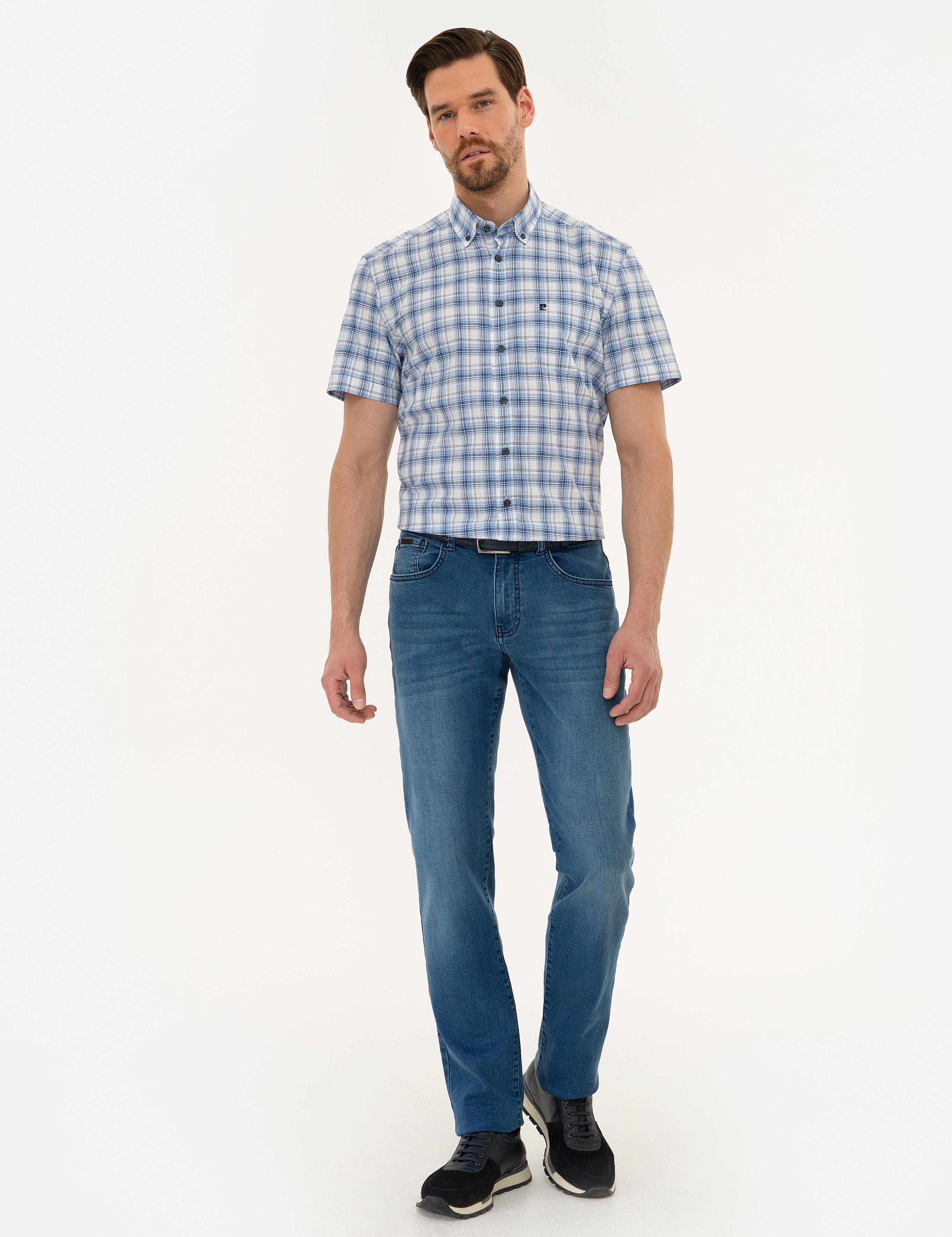 Lacivert Regular Fit Kısa Kollu Gömlek