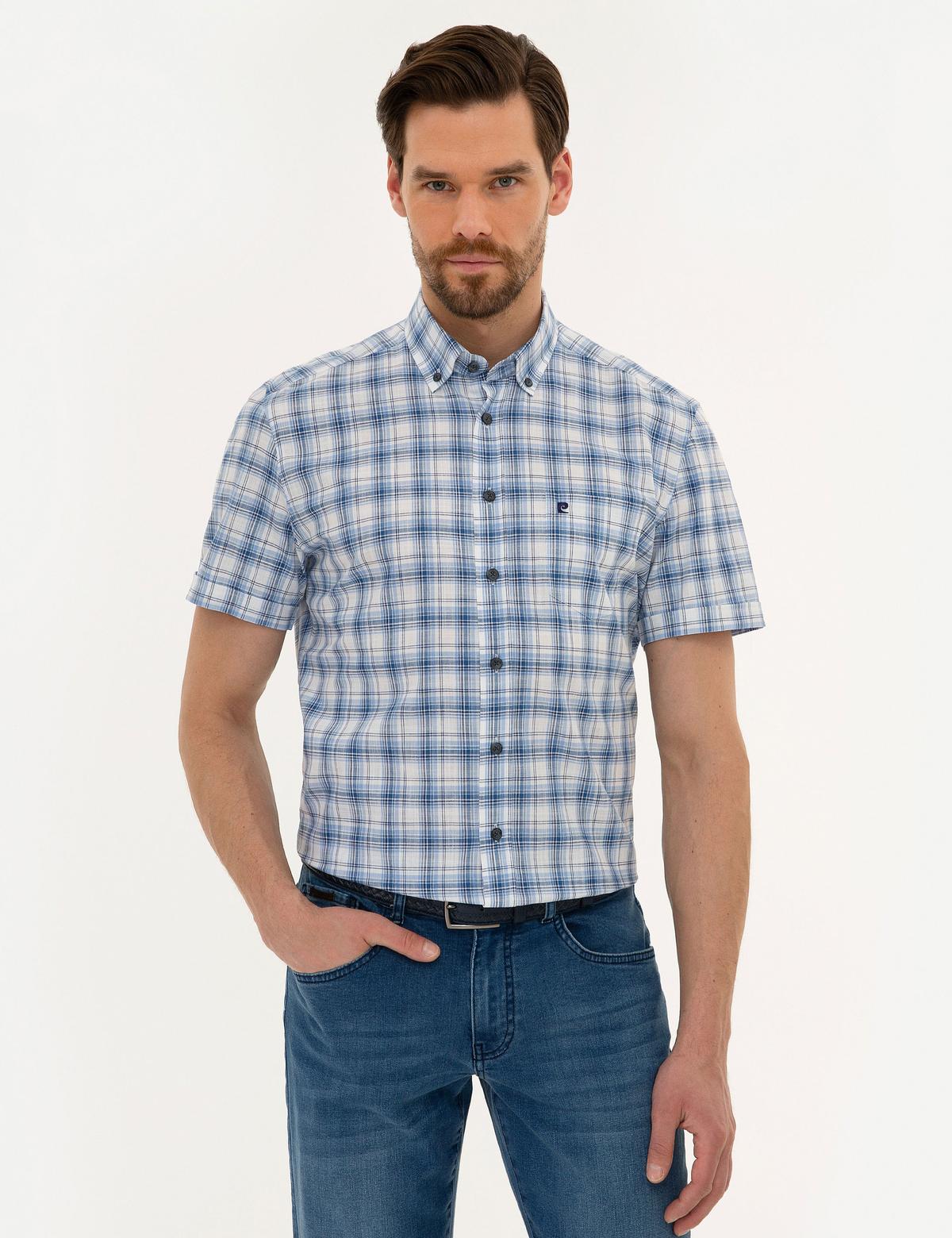 Lacivert Regular Fit Kısa Kollu Gömlek