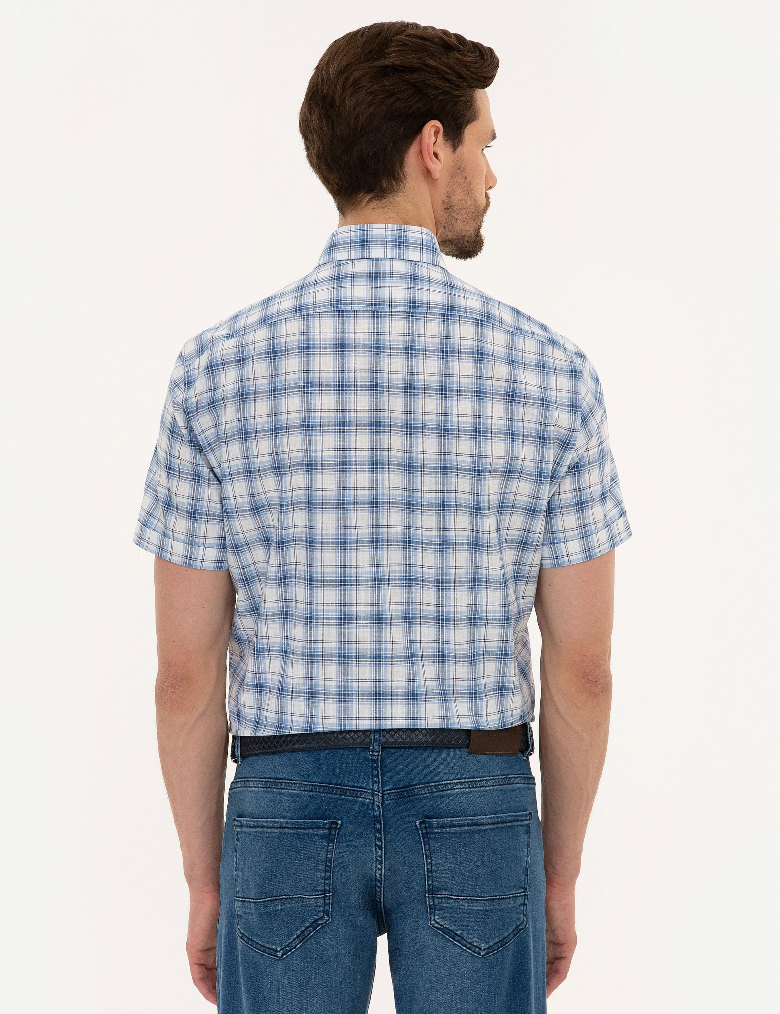 Lacivert Regular Fit Kısa Kollu Gömlek