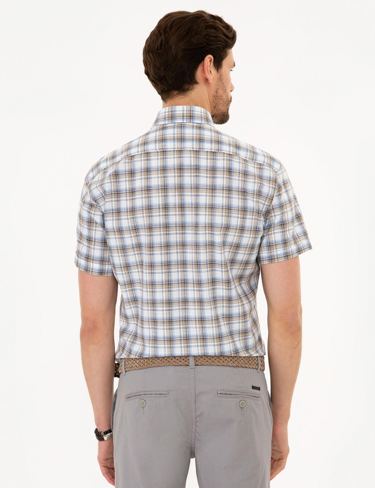 Kahverengi Regular Fit Kısa Kollu Gömlek - 50224100007