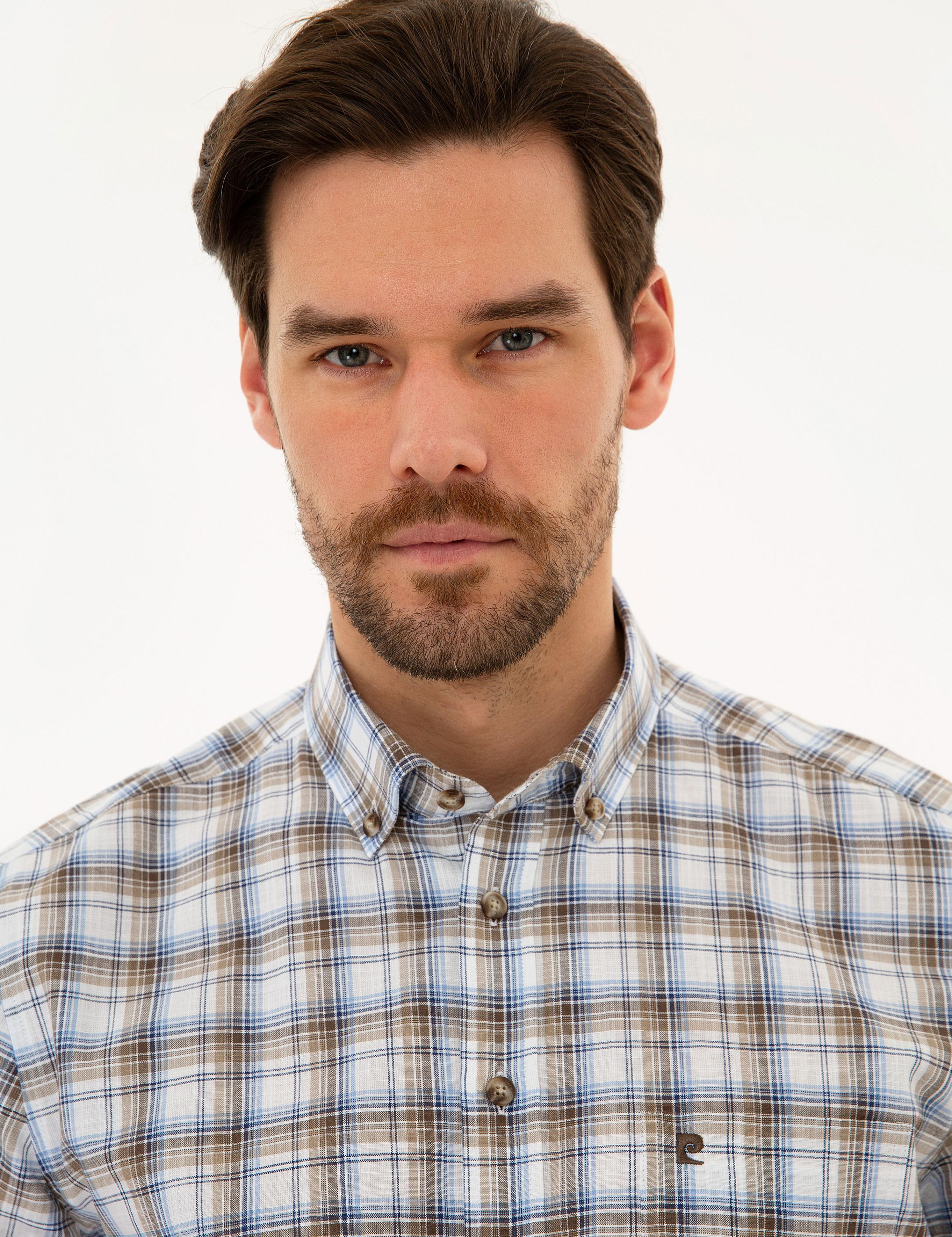 Kahverengi Regular Fit Kısa Kollu Gömlek