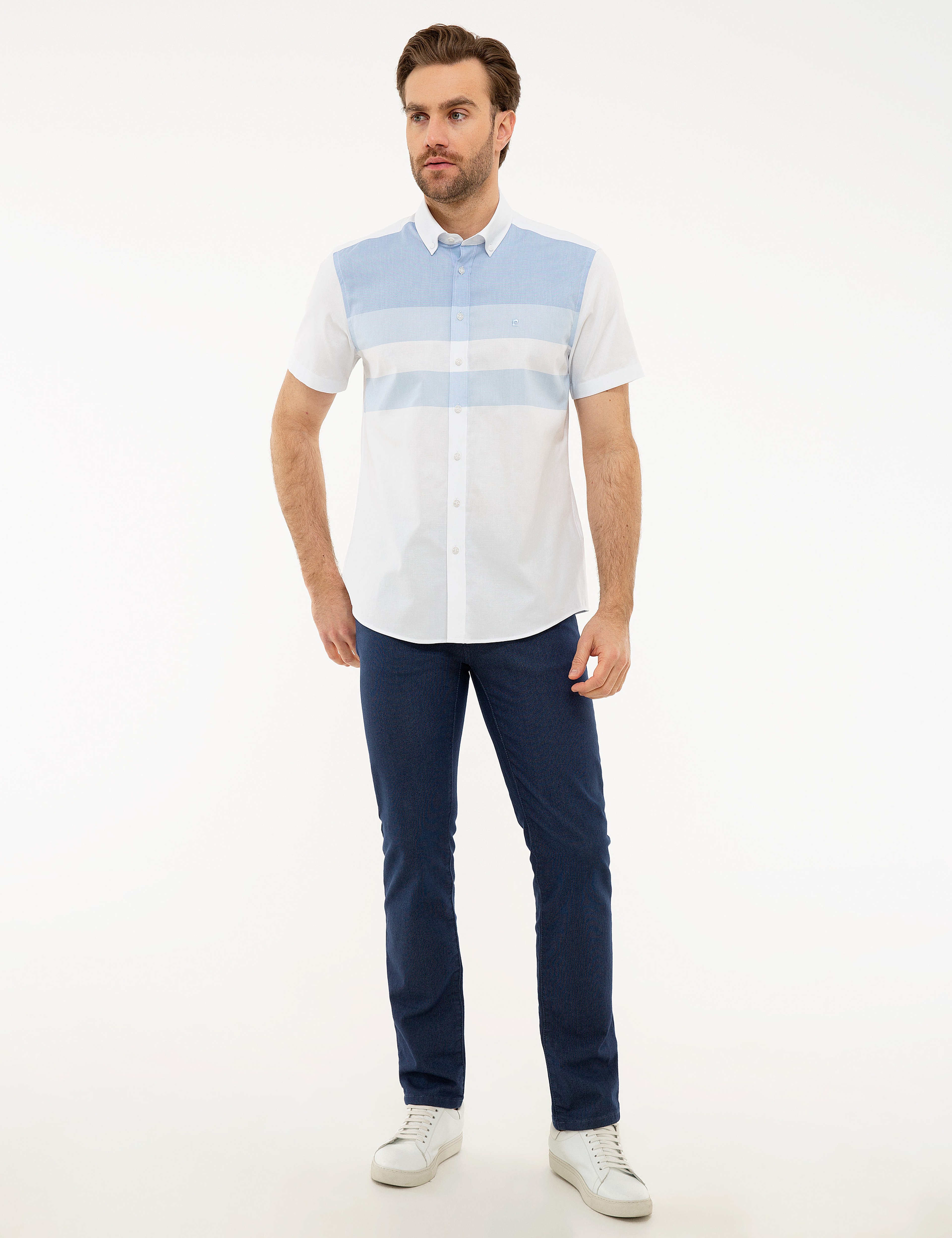 Beyaz Regular Fit Kısa Kollu Gömlek - Image 4