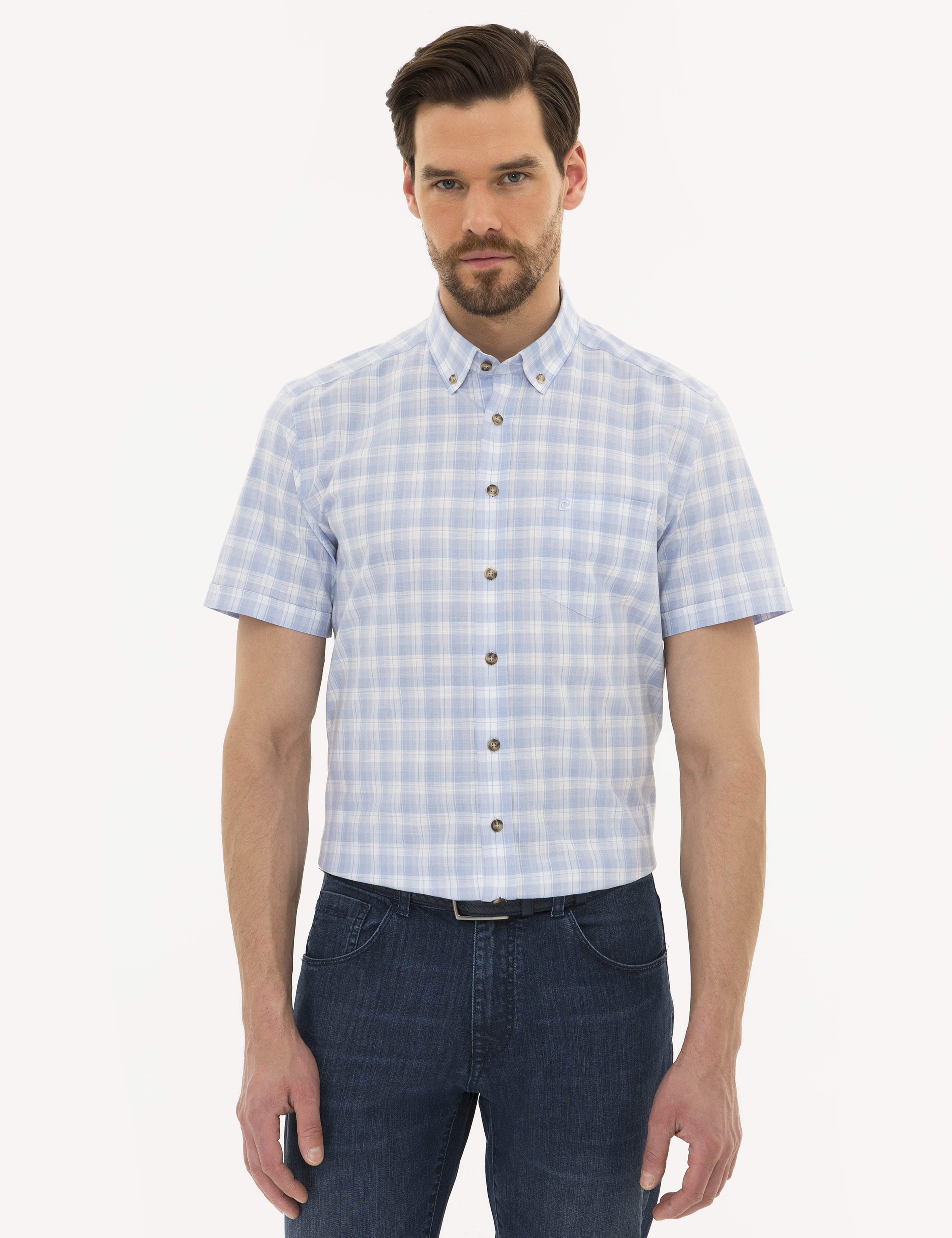 Açık Mavi Regular Fit Kısa Kollu Gömlek - Image 1