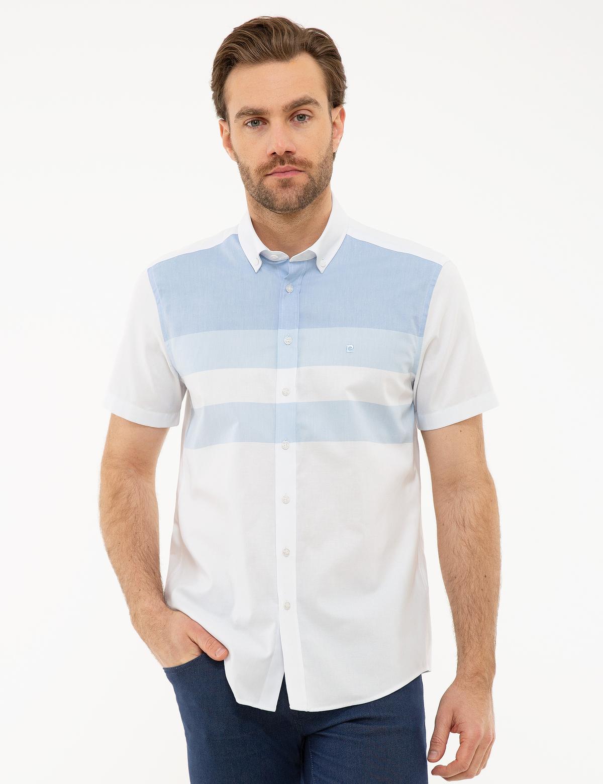 Beyaz Regular Fit Kısa Kollu Gömlek