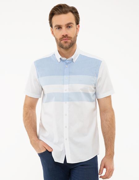 Beyaz Regular Fit Kısa Kollu Gömlek - 50224382007