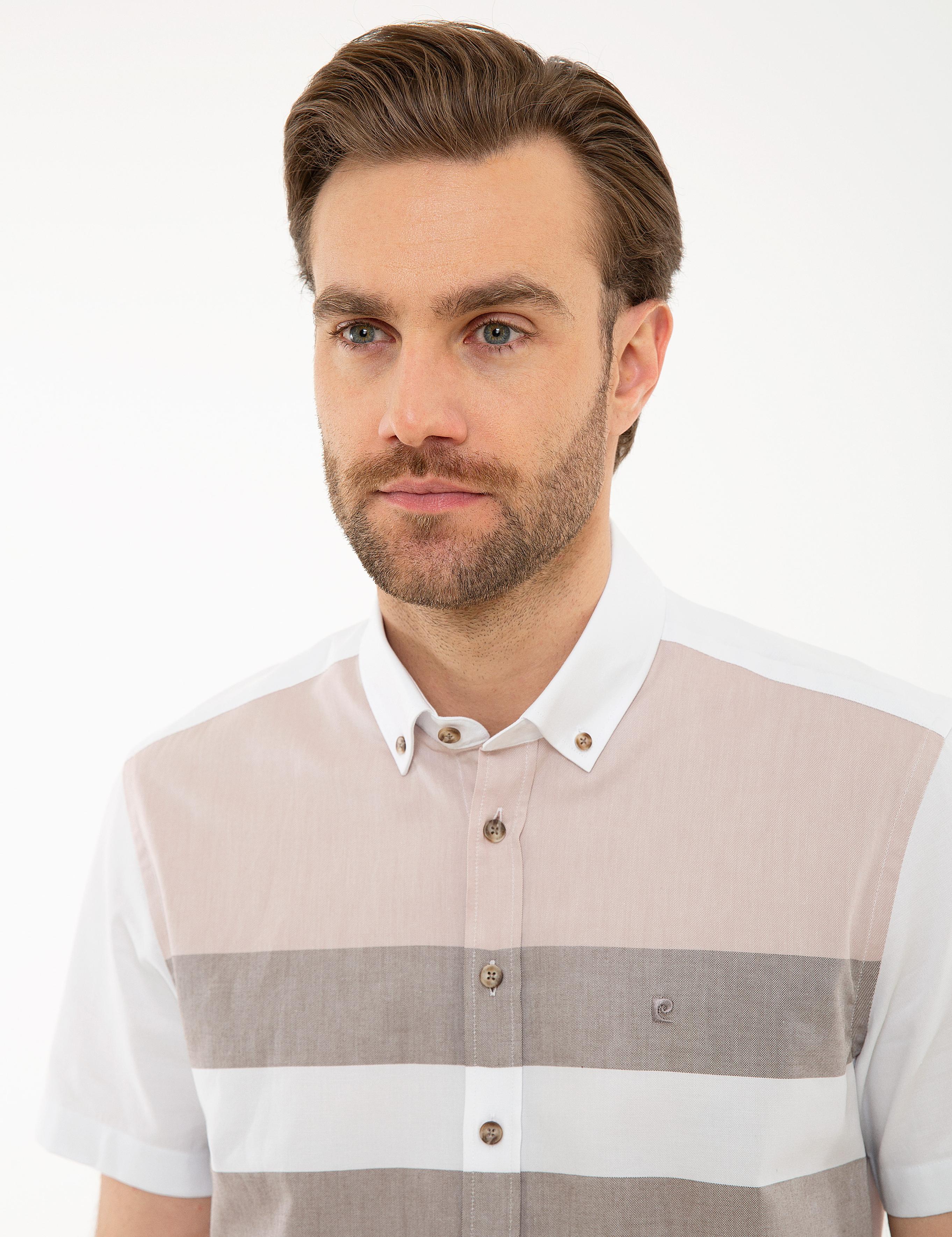 Kahverengi Regular Fit Kısa Kollu Gömlek