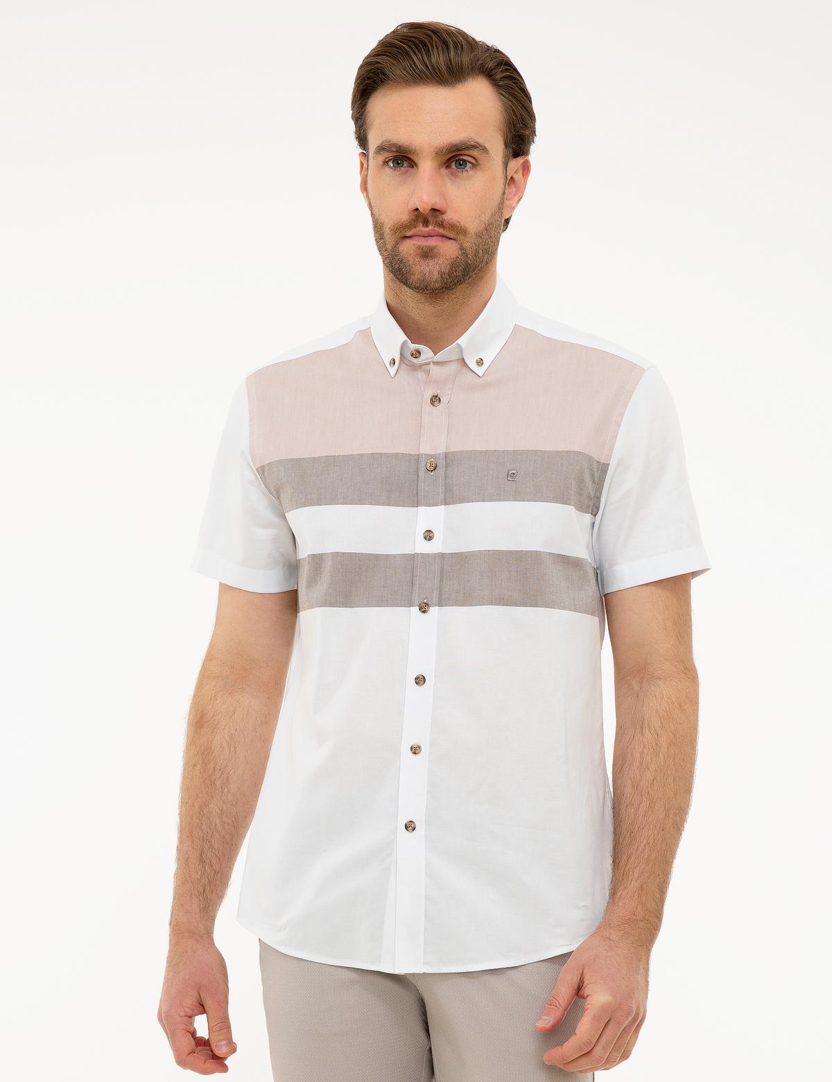 Kahverengi Regular Fit Kısa Kollu Gömlek
