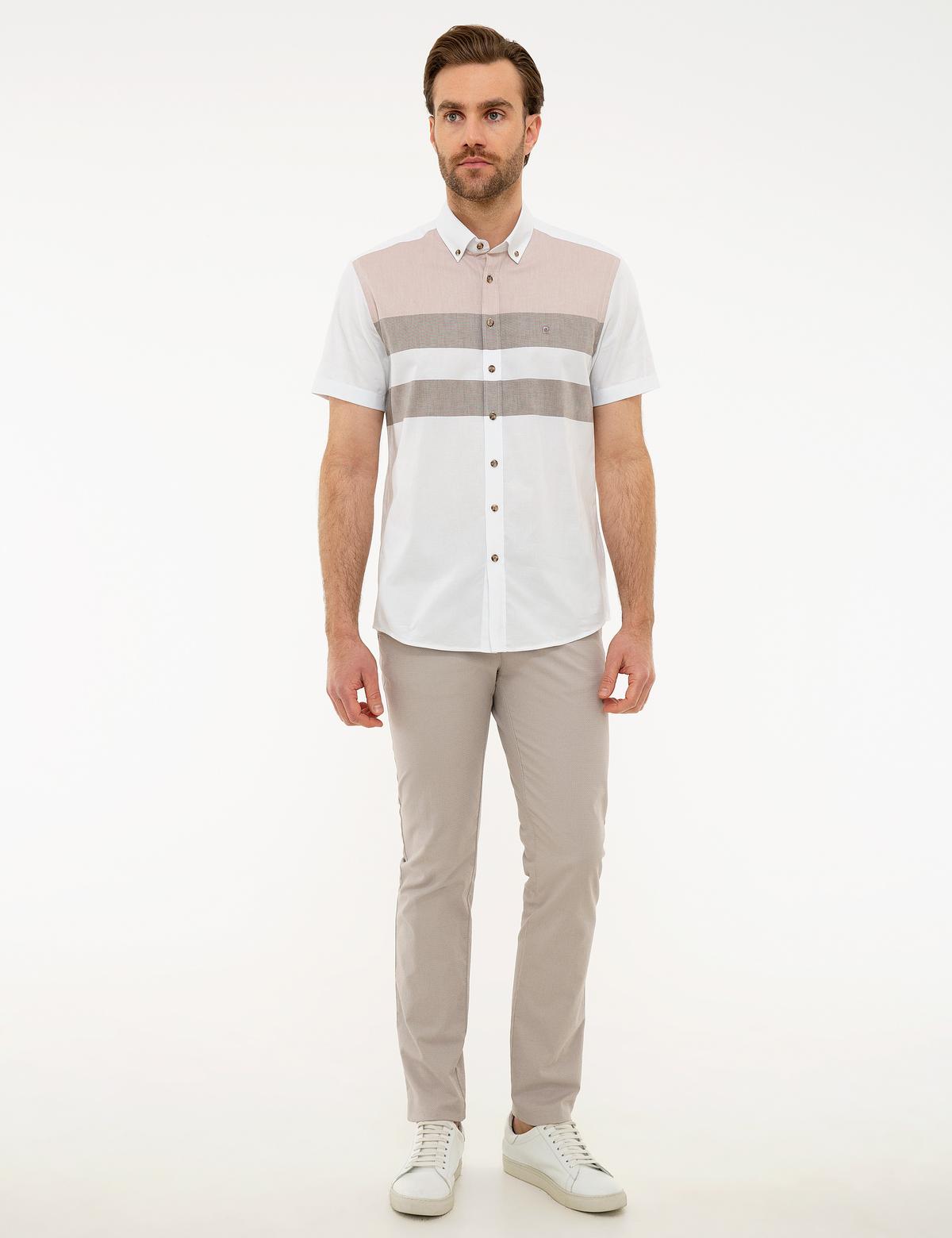 Kahverengi Regular Fit Kısa Kollu Gömlek - 50224382016