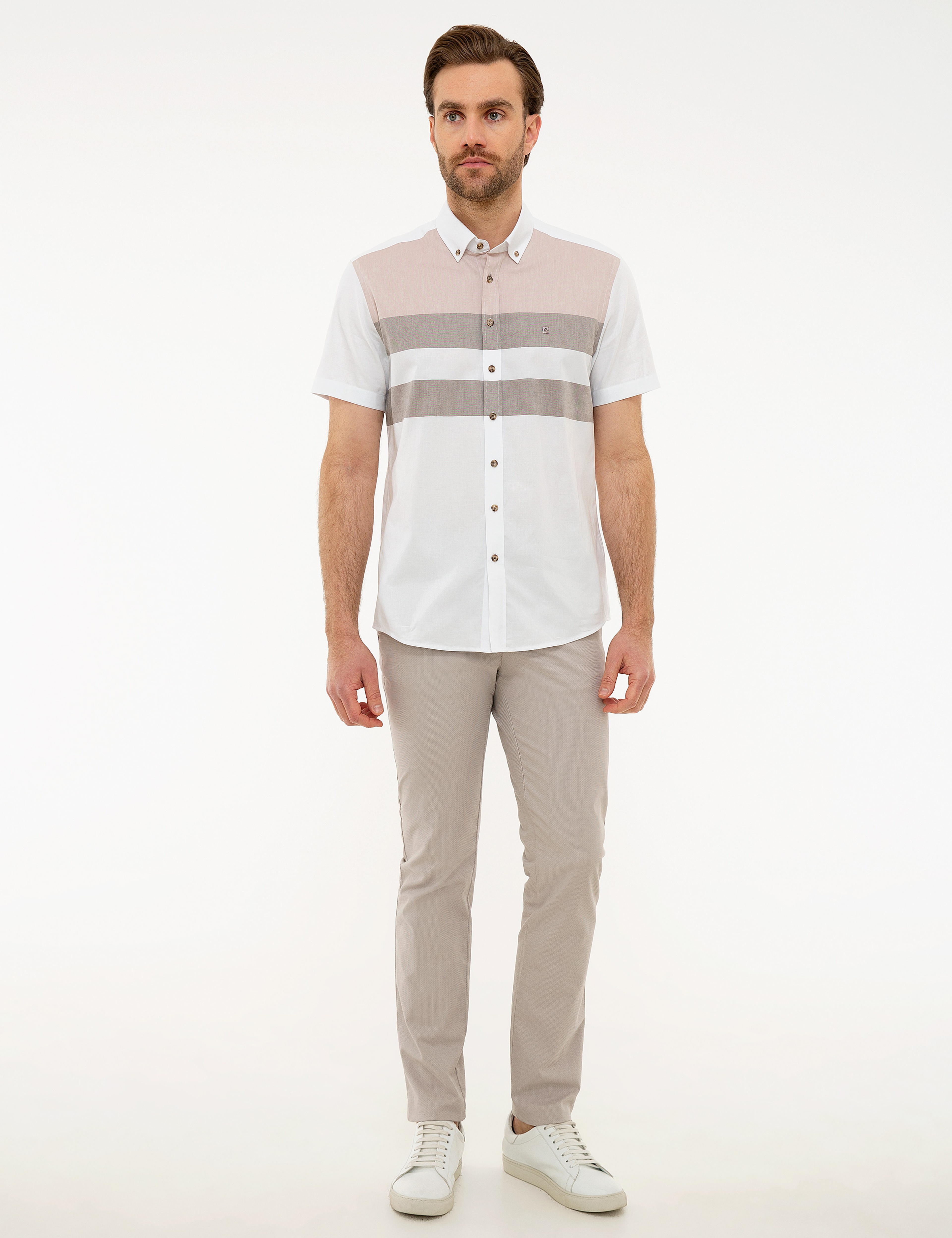 Kahverengi Regular Fit Kısa Kollu Gömlek - Image 4