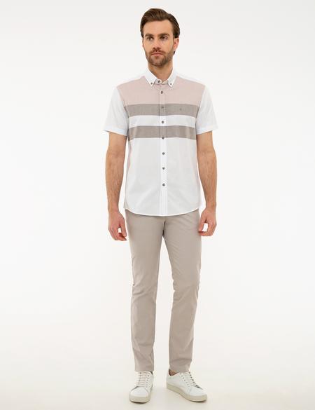 Kahverengi Regular Fit Kısa Kollu Gömlek - 50224382016