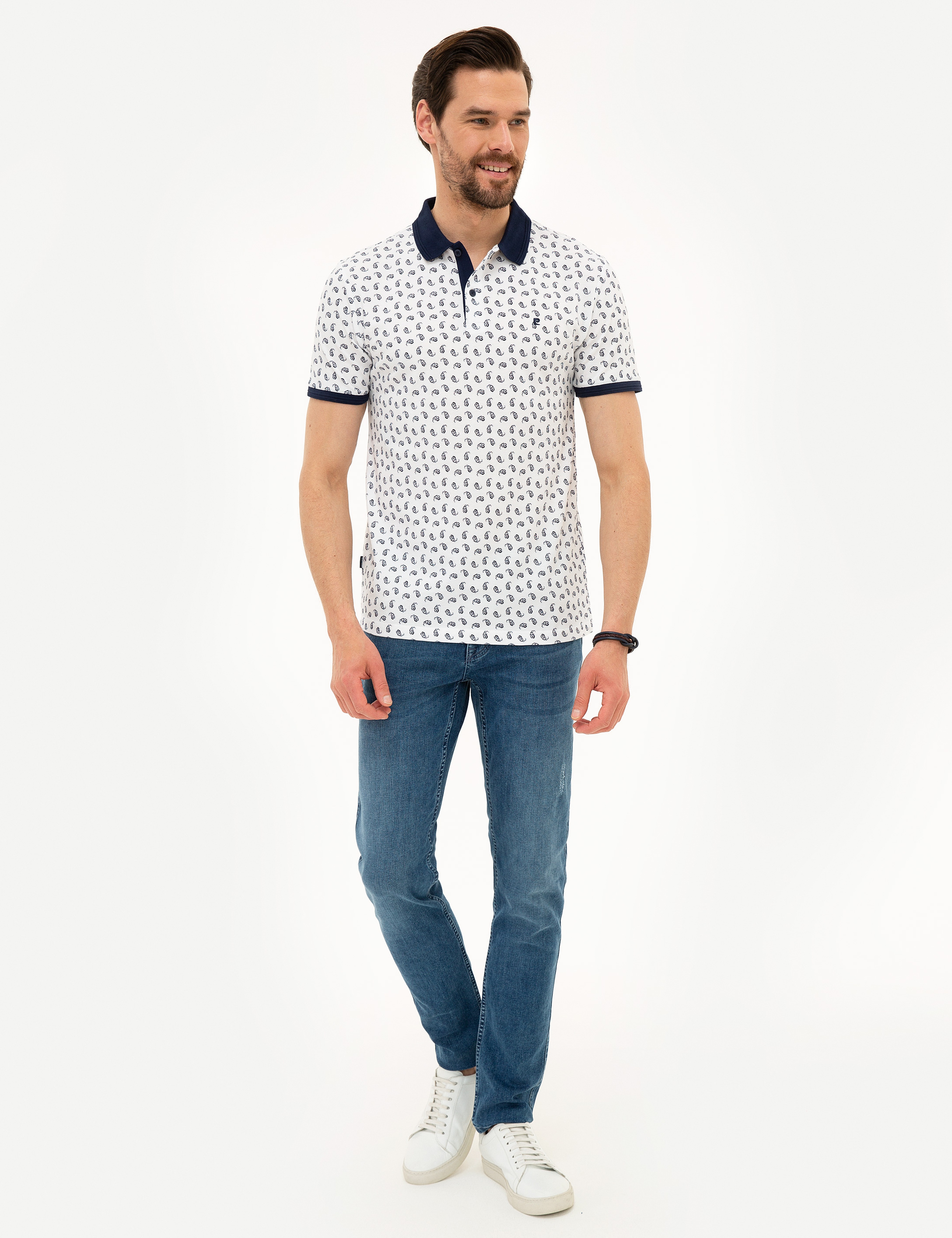 Lacivert Slim Fit Polo Yaka T-Shirt